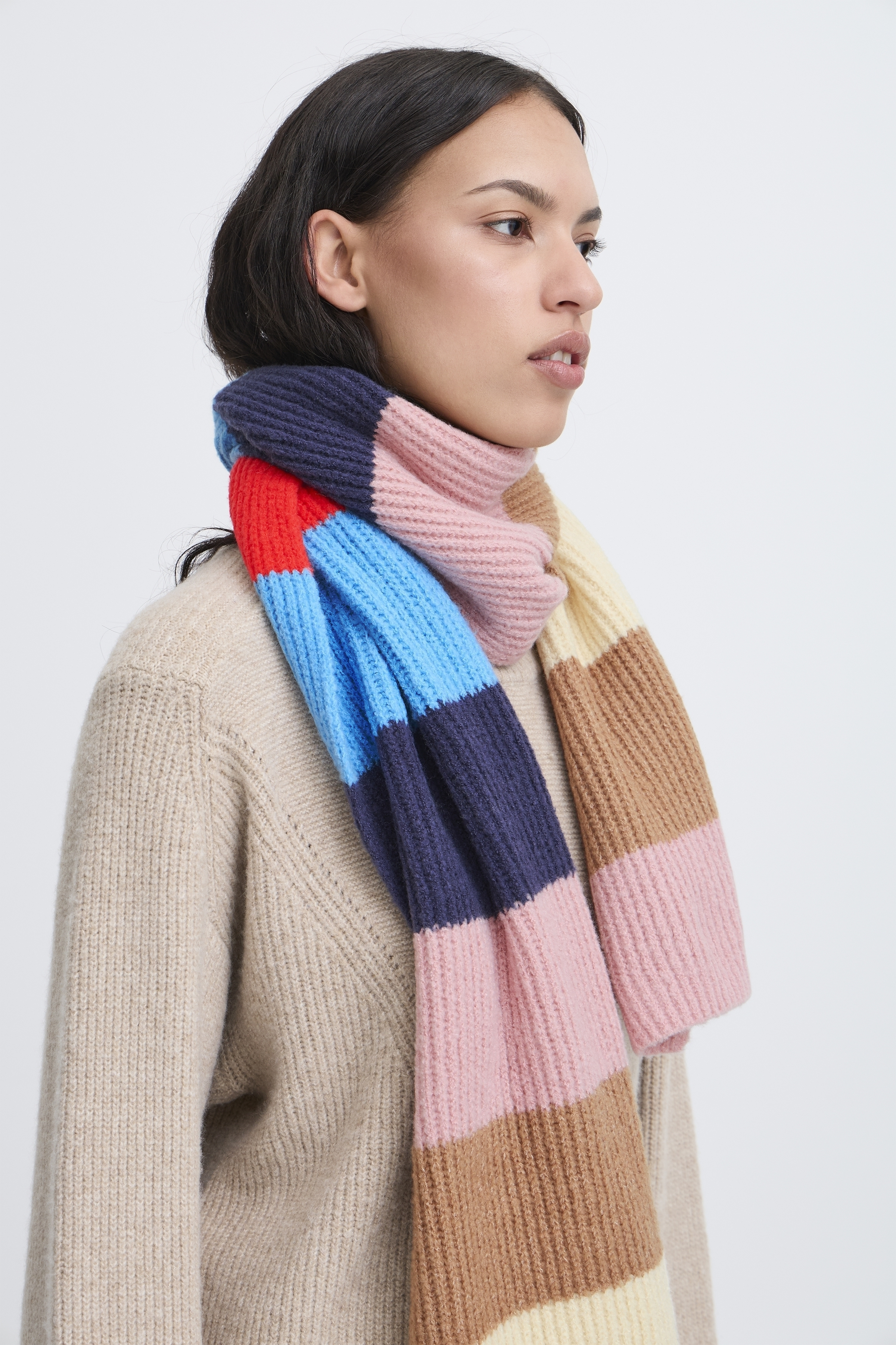 ICHI accessories IAMATIKI Scarf - Blå - str ONE för Dam