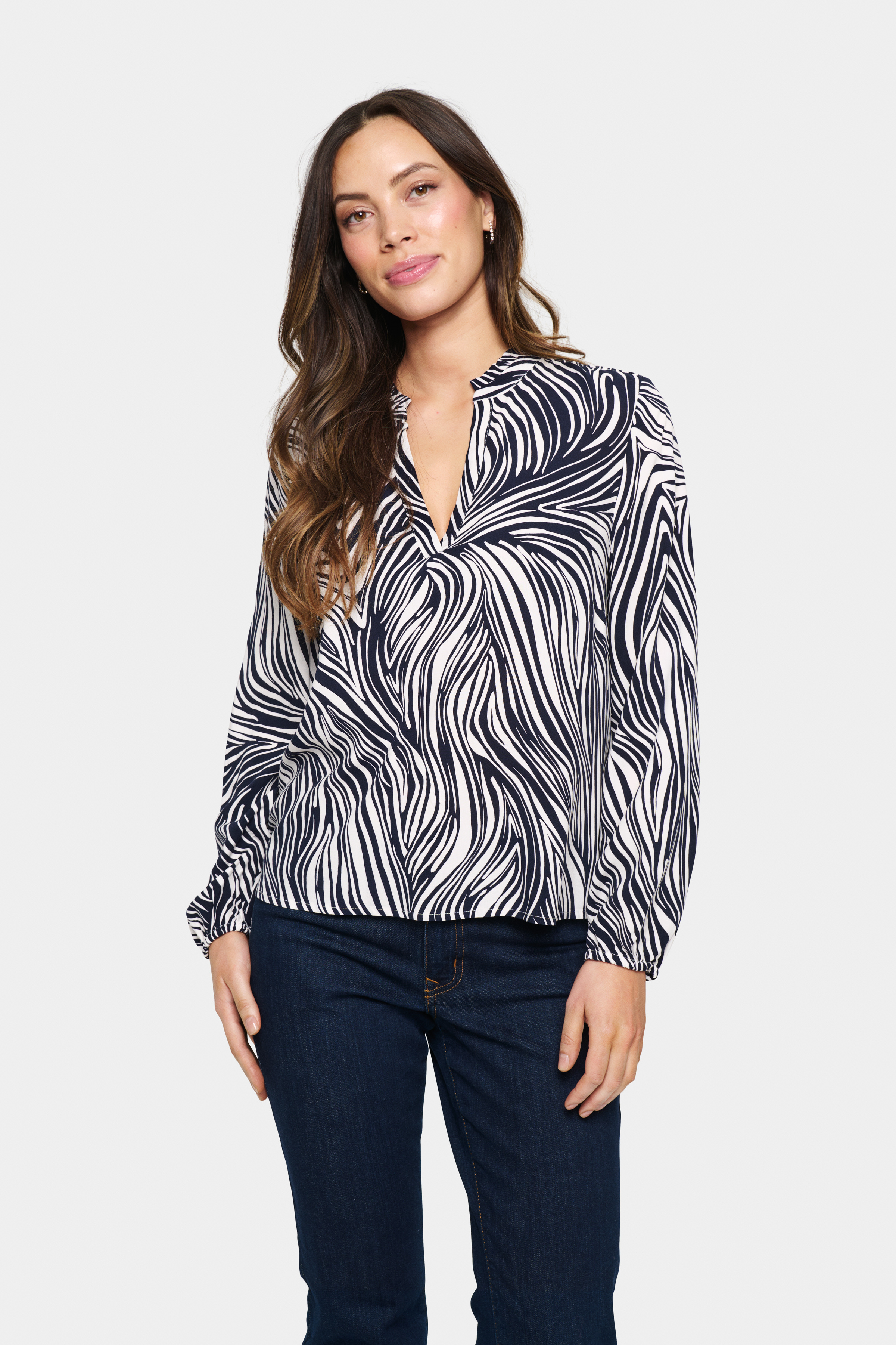 Saint Tropez EdaSZ Blouse - Blauw - grootte L vor Vrouwen