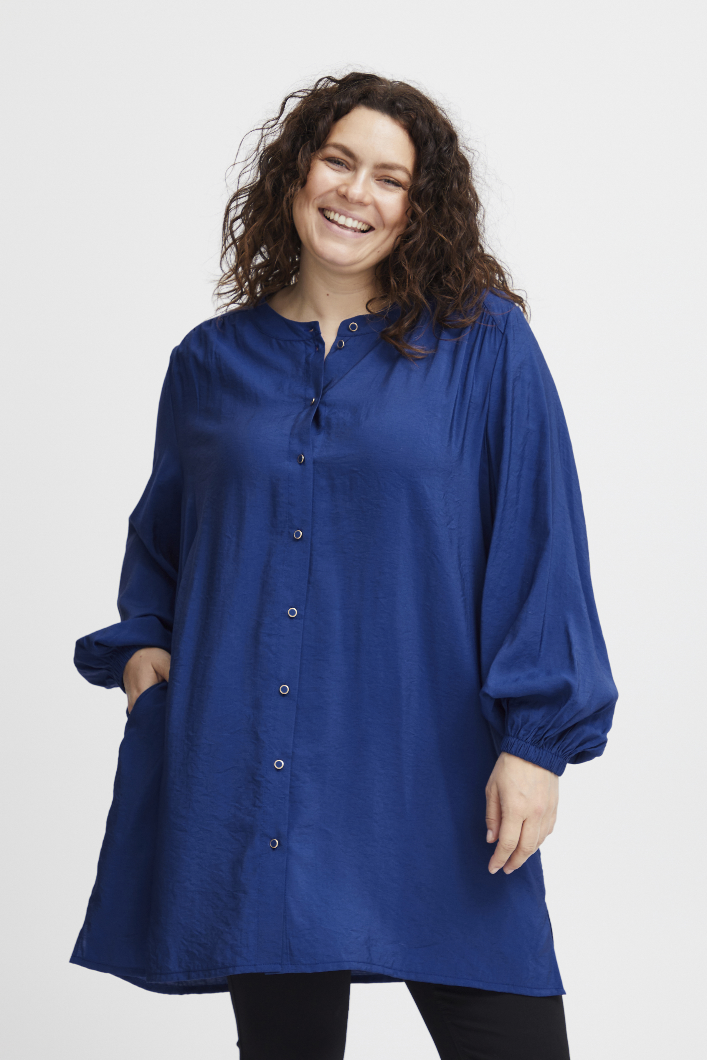 Fransa Plus Size Selection FPNITA Tunika i størrelse 42/44 i Blå til Damer