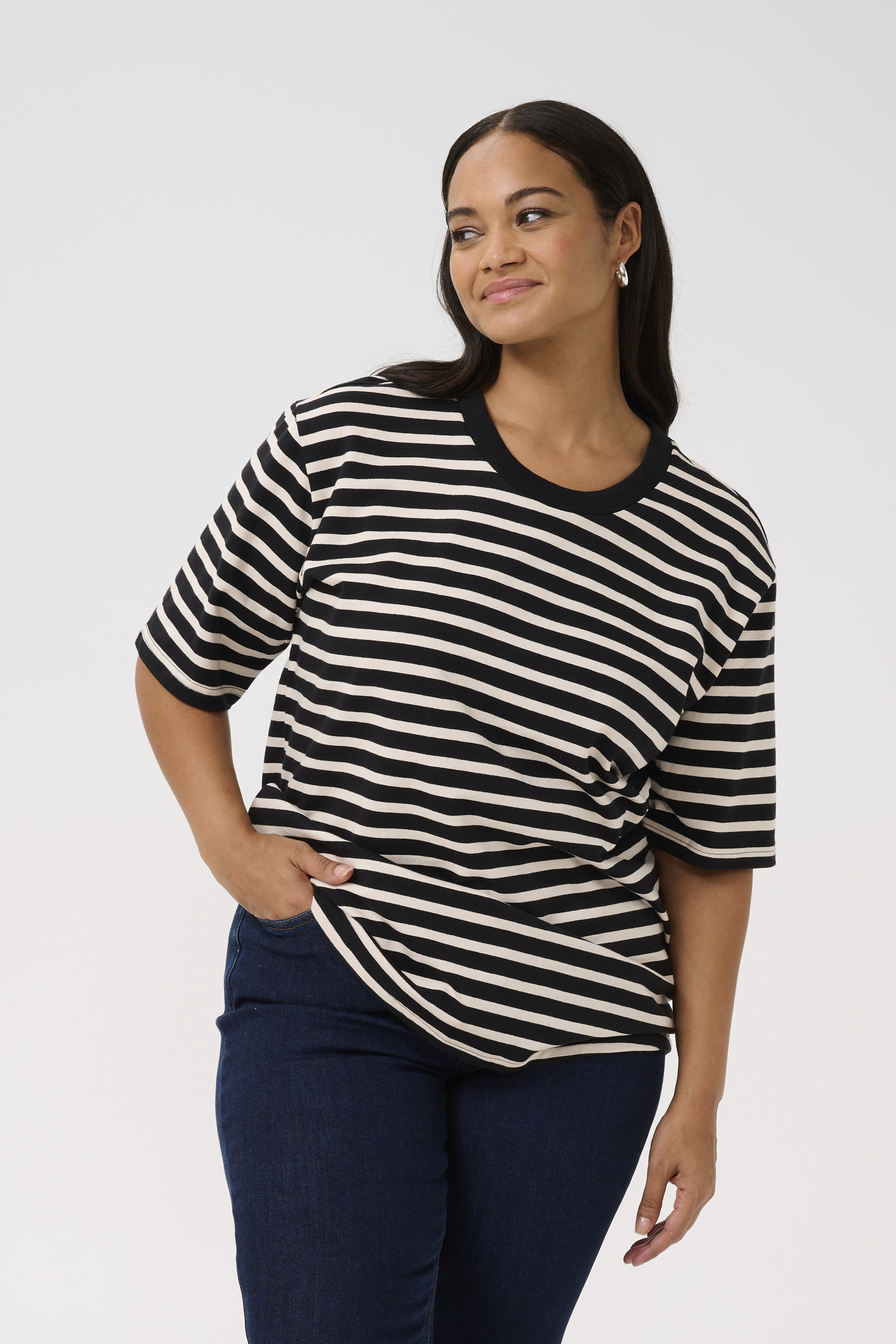 Kaffe Curve KClorana Sweatshirt - Svart - str L för Dam
