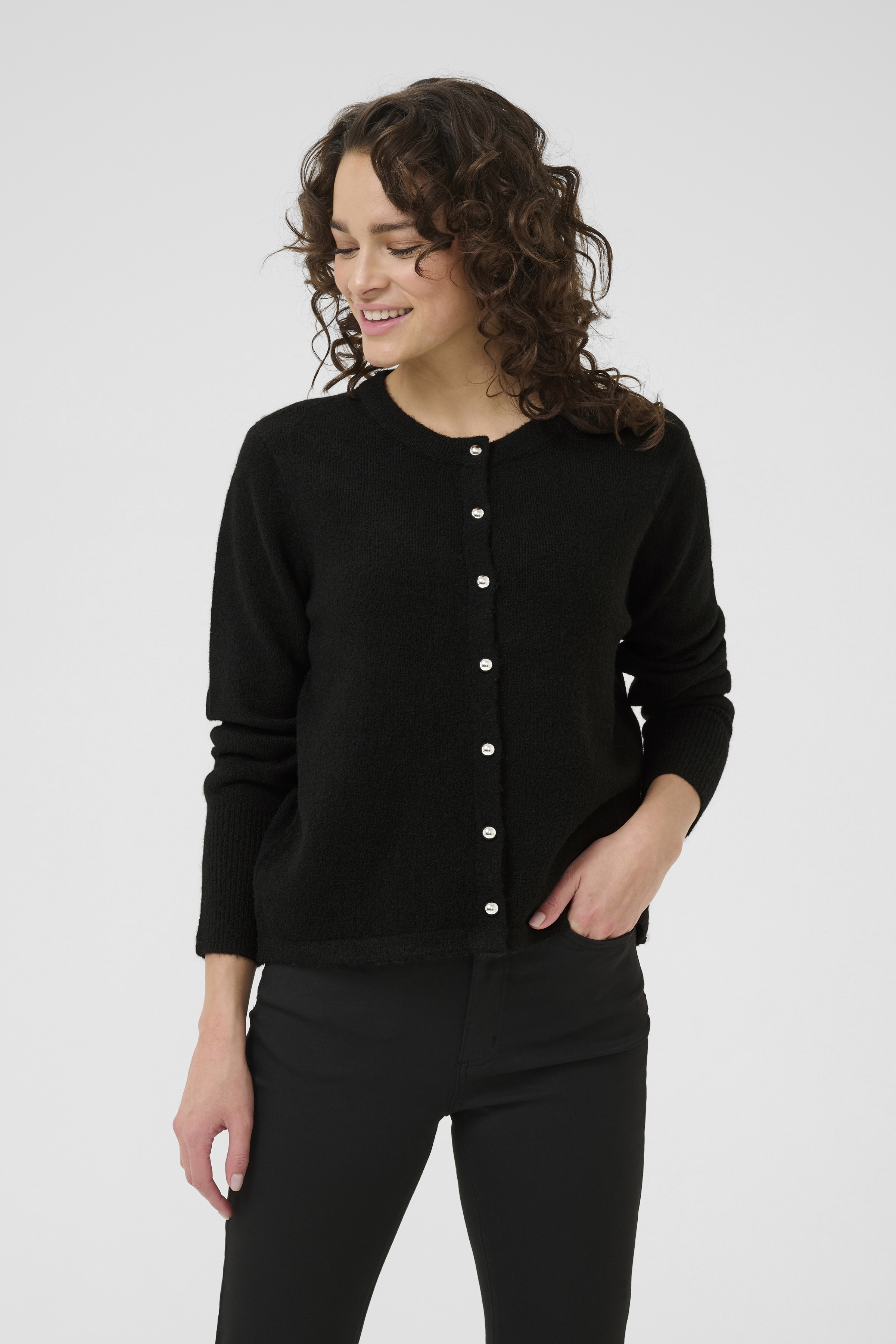 Kaffe KAniel Cardigan - Svart - str S för Dam