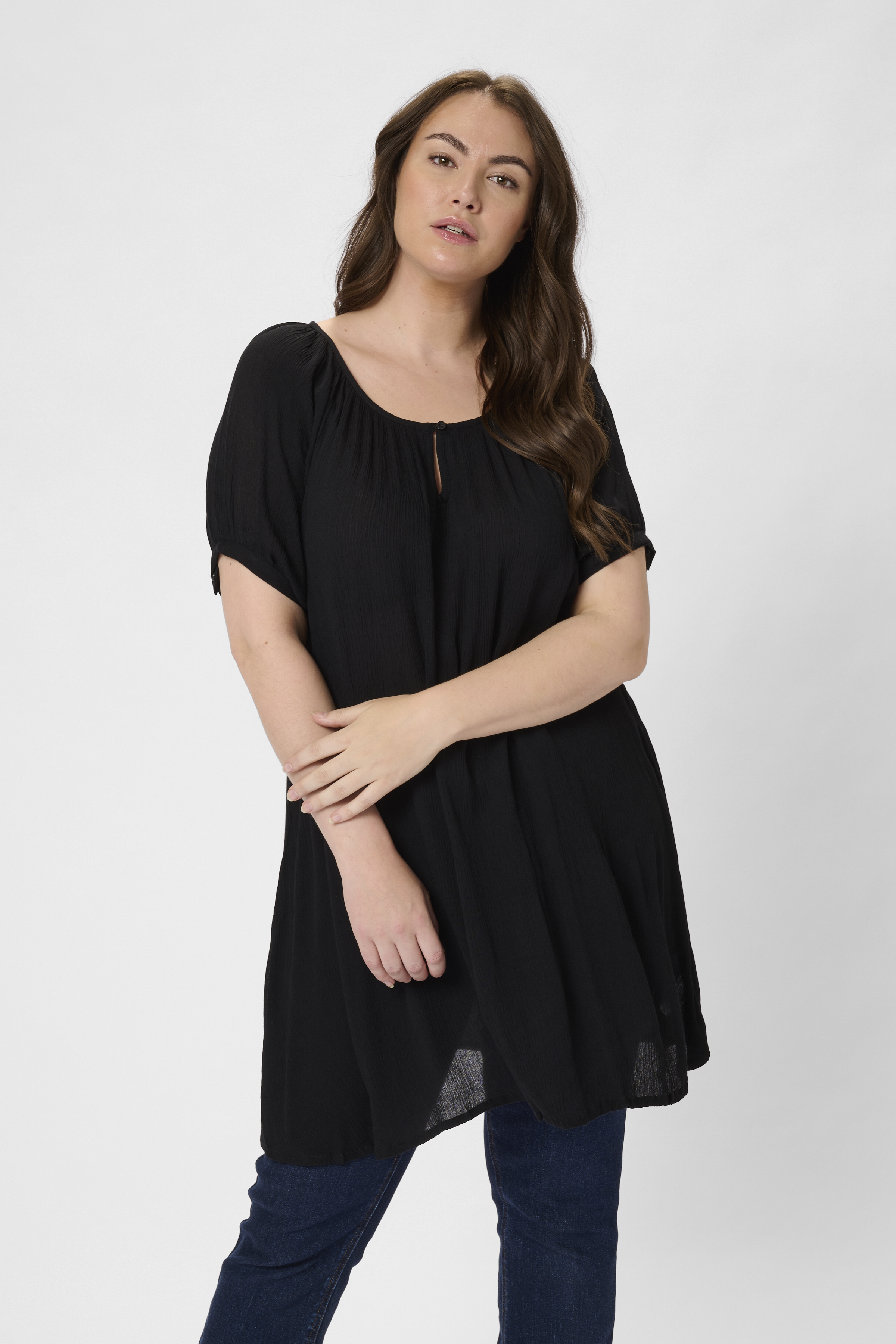 Kaffe Curve KCami Tunika - Sort - Str 50 - Damer