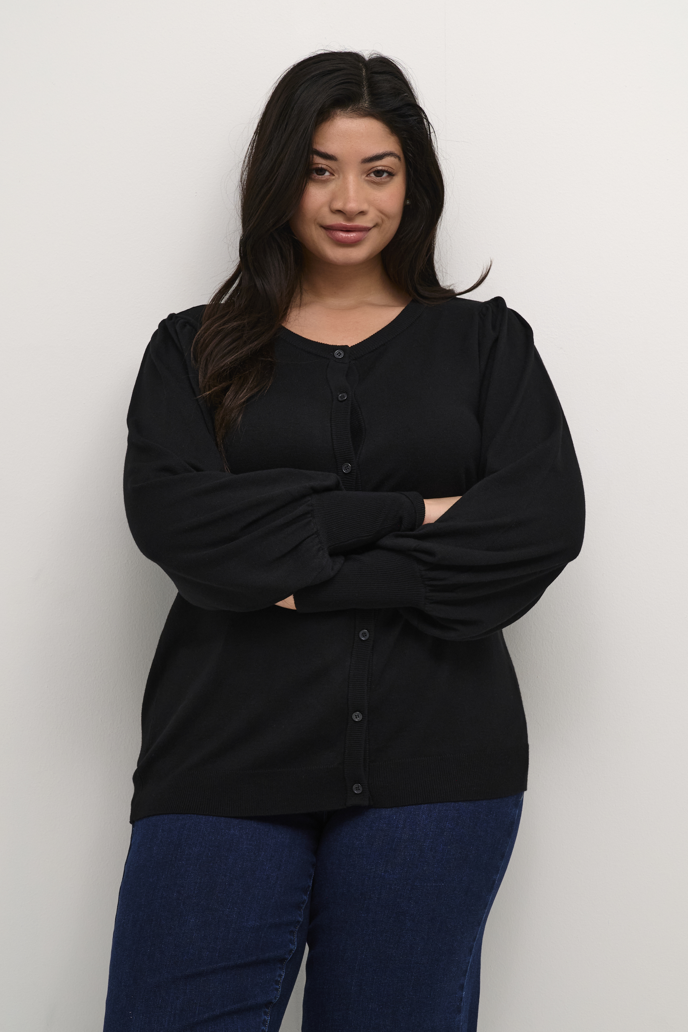 Kaffe Curve KClizzy Cardigan i størrelse S i Sort til Damer
