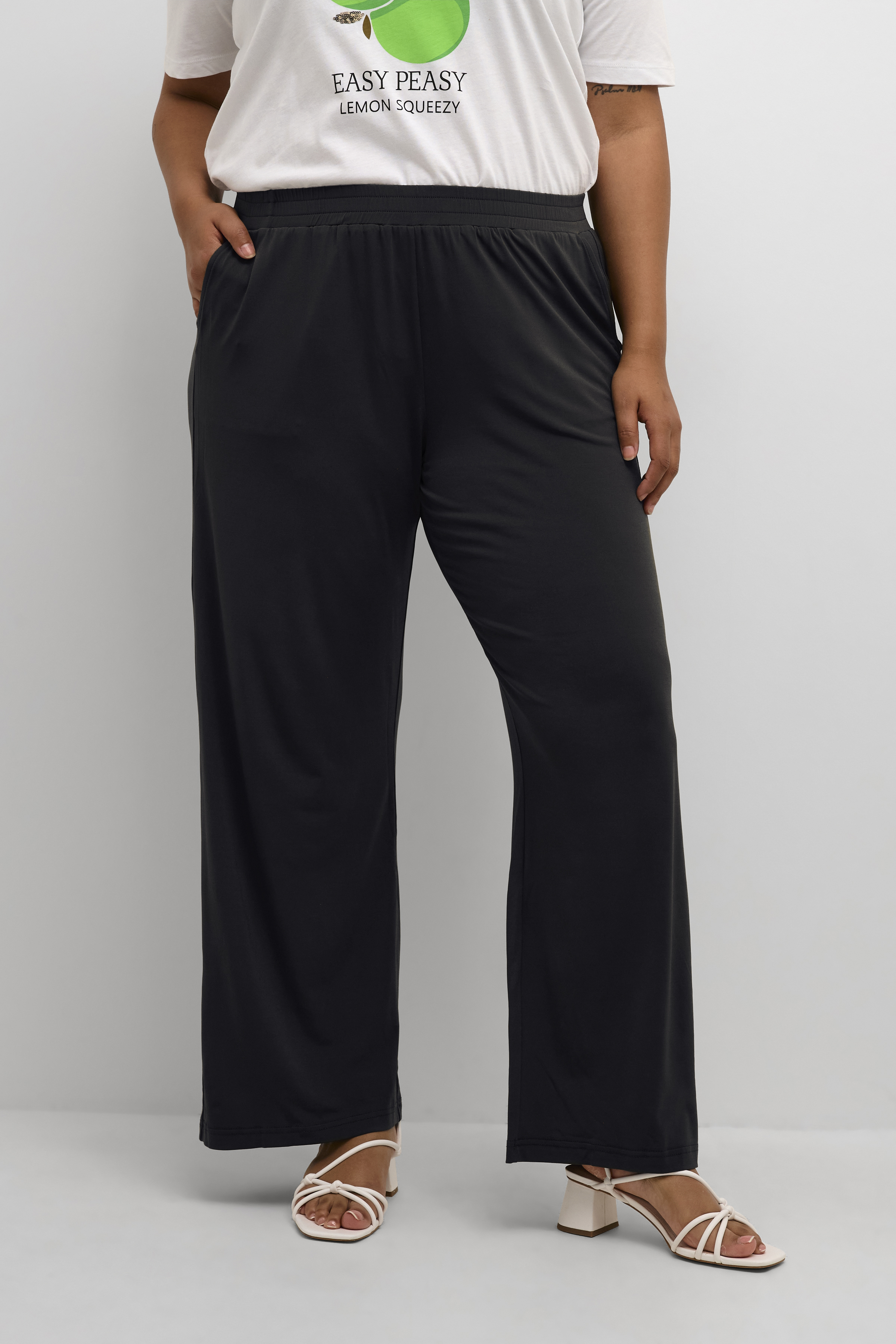 Kaffe Curve KCmalina Broek - Zwart - grootte M vor Vrouwen