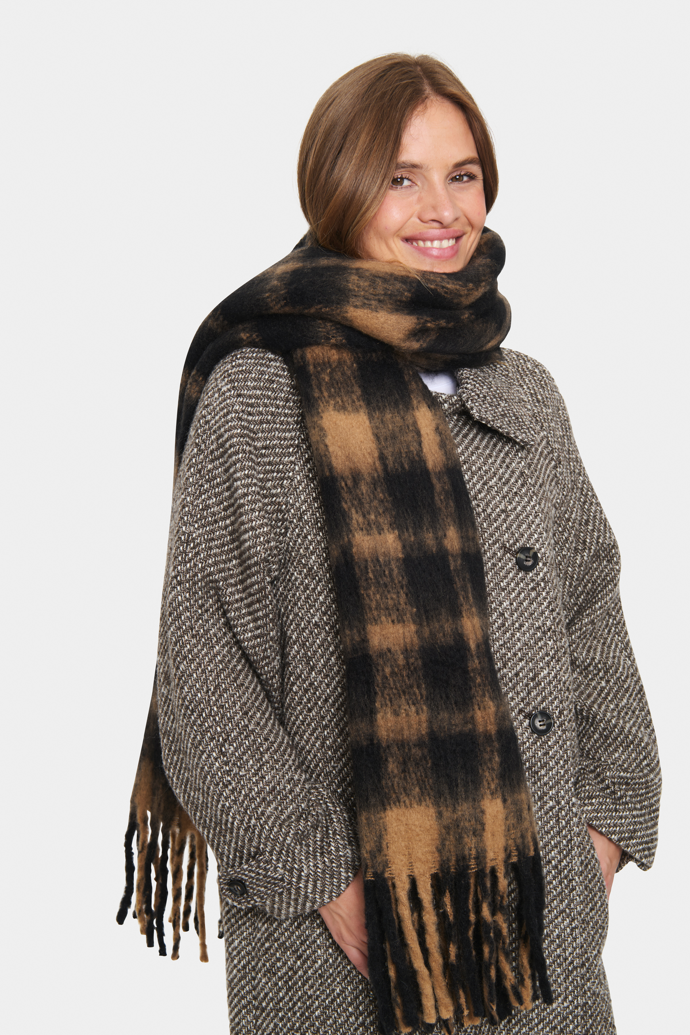 Saint Tropez FalbertaSZ Scarf - Svart - str ONE SIZE för Dam