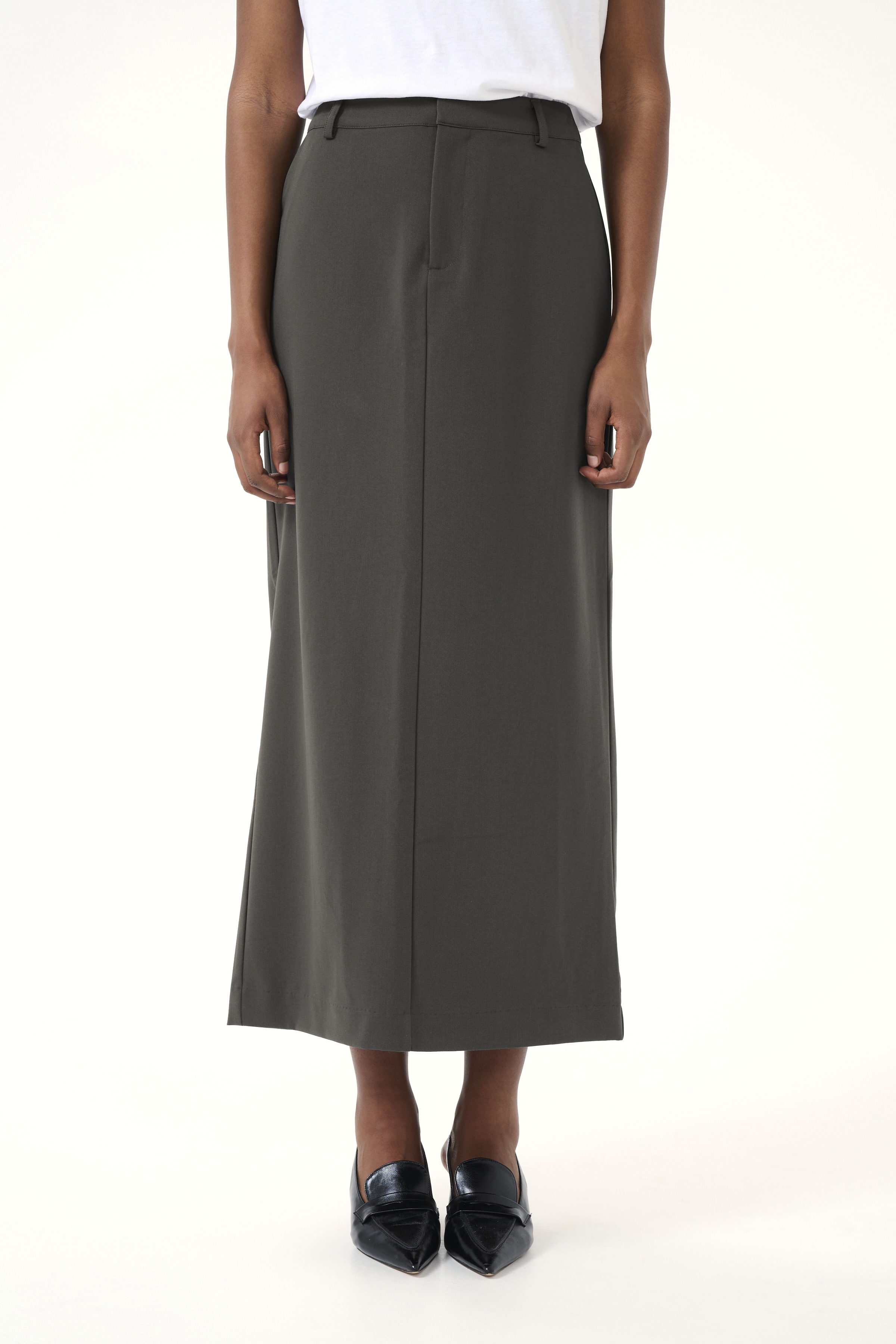 Kaffe KAsakura Rok in grootte 44 in Grijs - door 77% Polyester (Gerecycled), 18% Viscose, 5% Elastaan voor Vrouwen