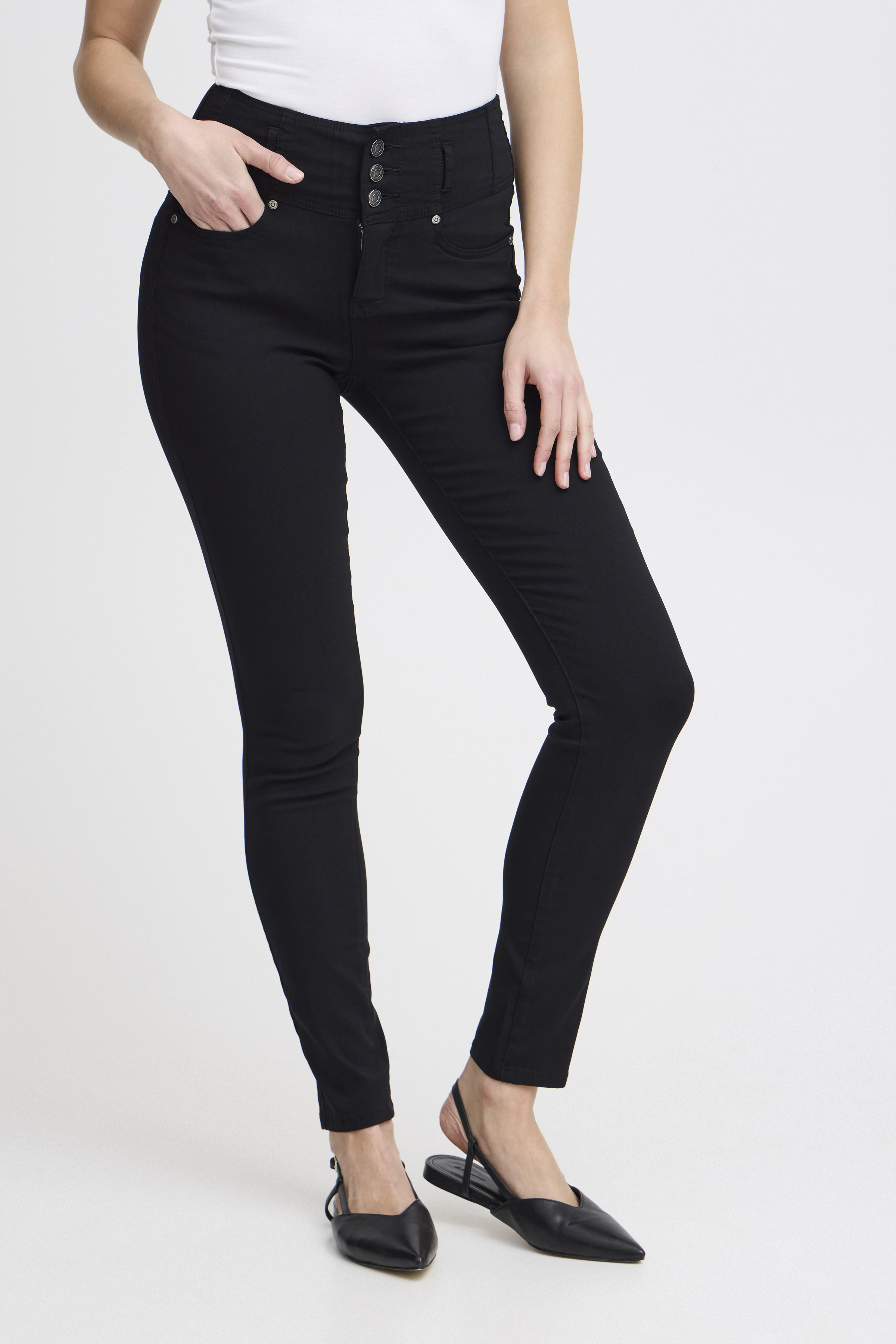 Fransa Bukser Pants Casual i størrelse 46 i Sort til Damer