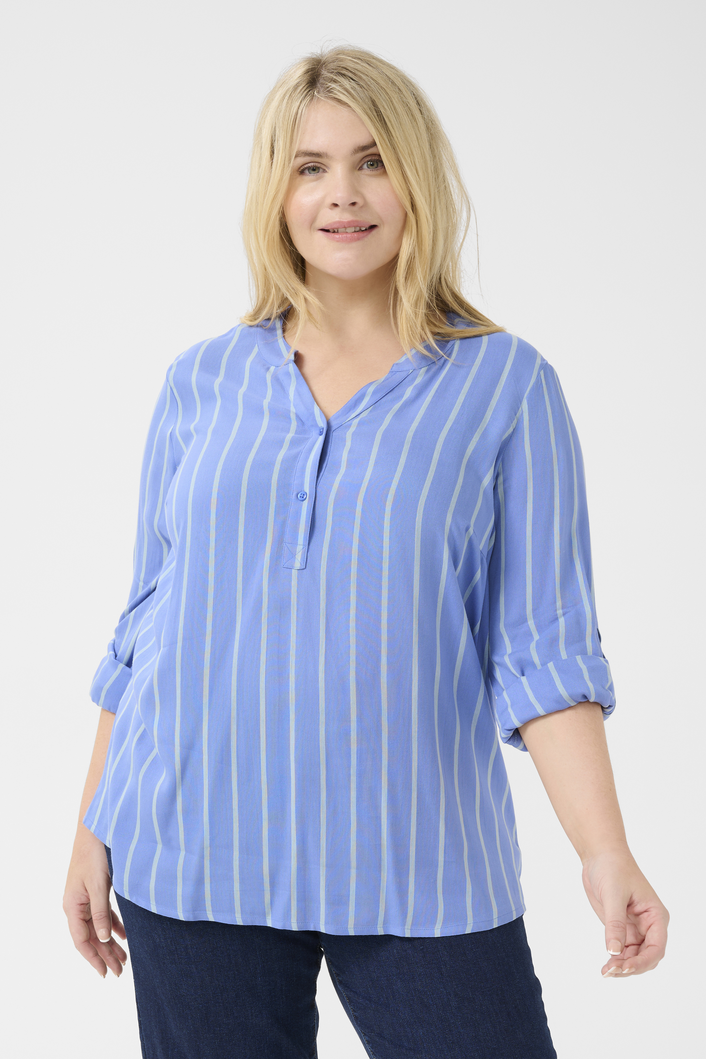 Kaffe Curve KCsida Bluse - Blå - Str 54 - Damer