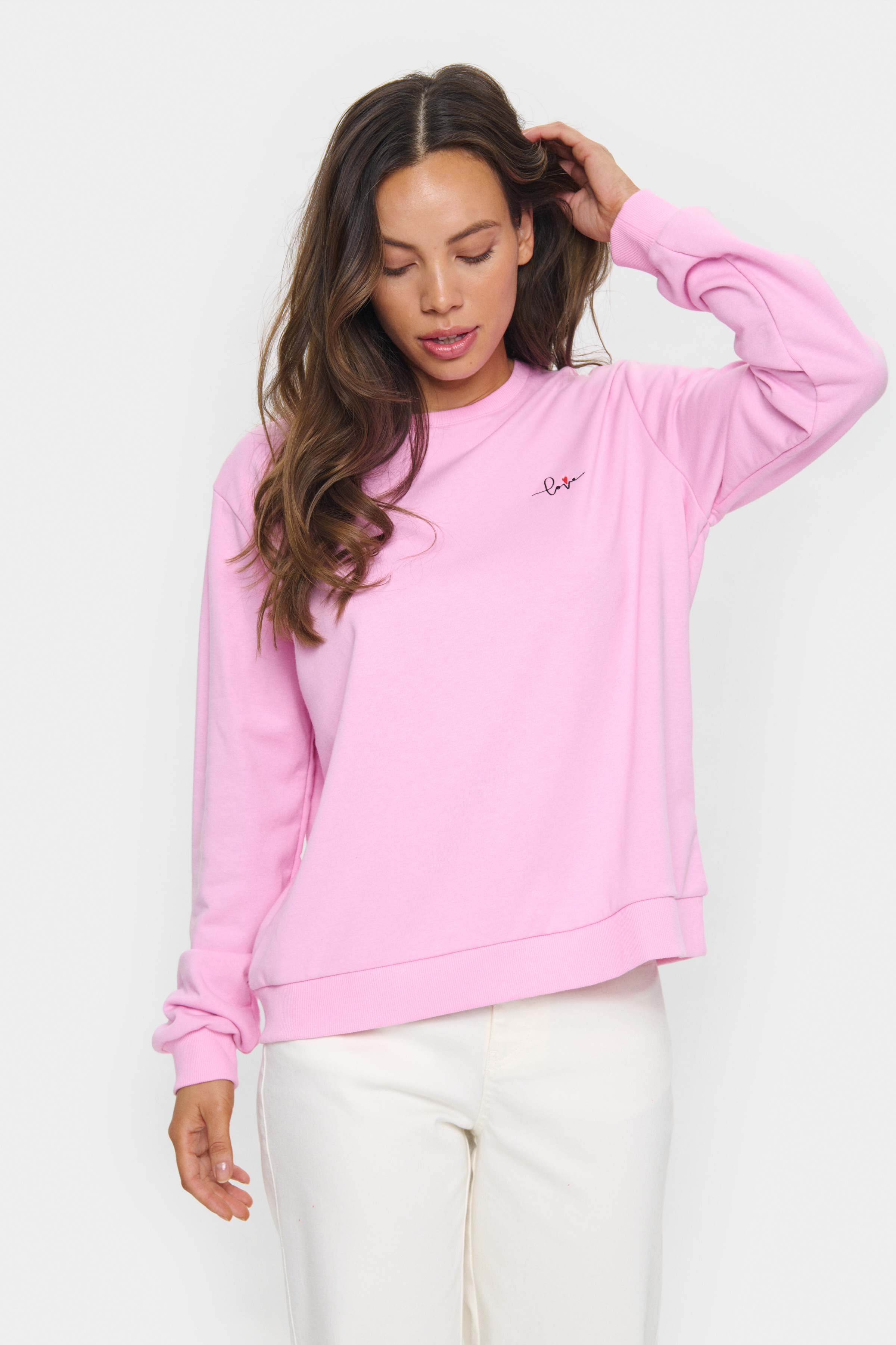 Saint Tropez JettiSZ Sweatshirt - Pink - str S för Dam