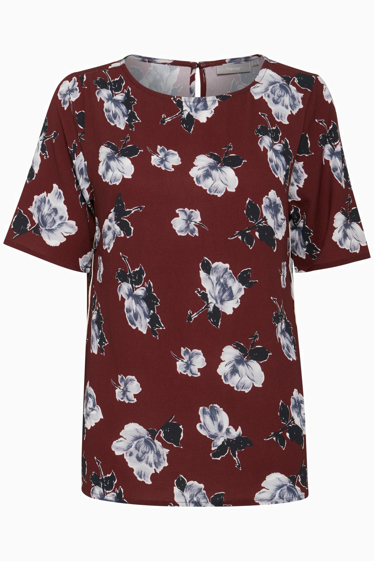 Fransa Dame Skøn Tistalky bluse - Brændt rød/off-white Billede af Fransa Dame Skøn Tistalky bluse - Brændt rød/off-white