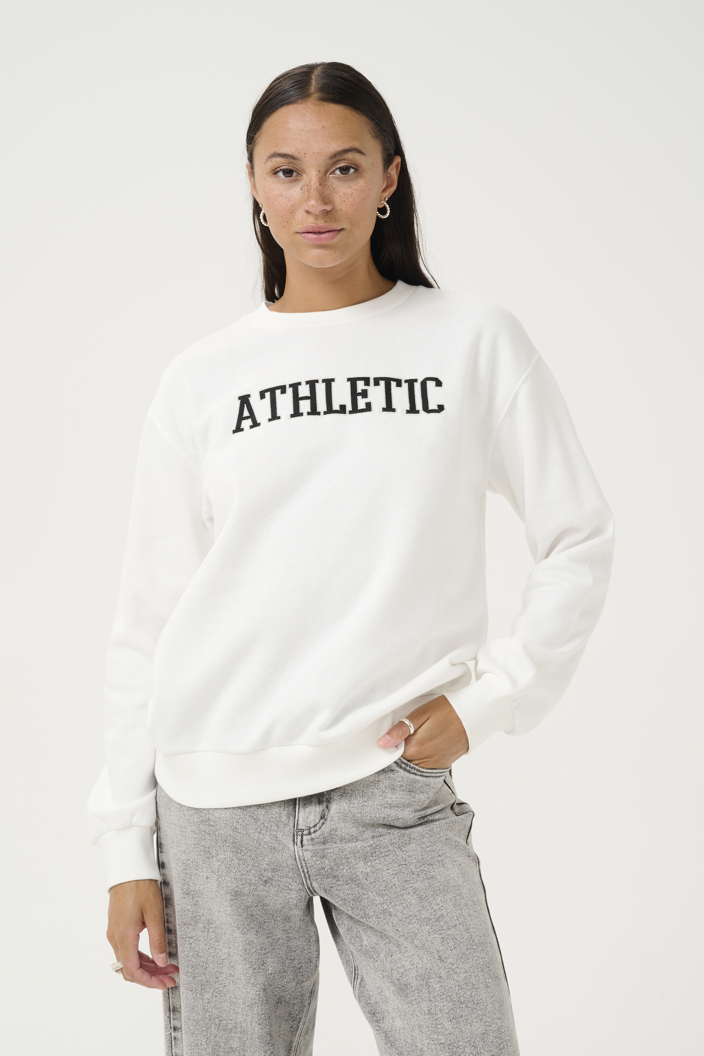 Kaffe KAviola Sweatshirt - Vit - str S för Dam