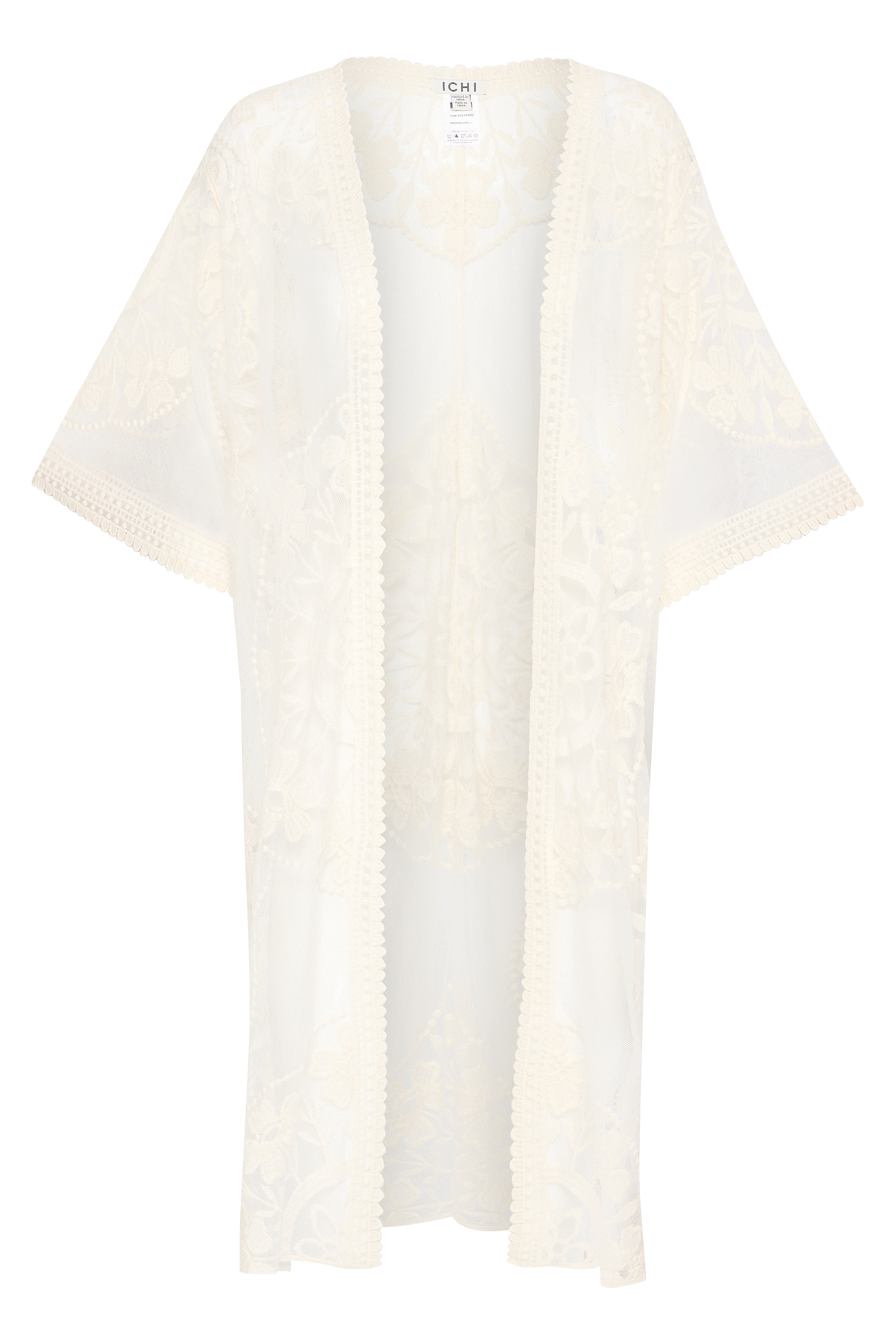 ICHI accessories IABREE Kimono lang - Hvid - Str ONE - Damer