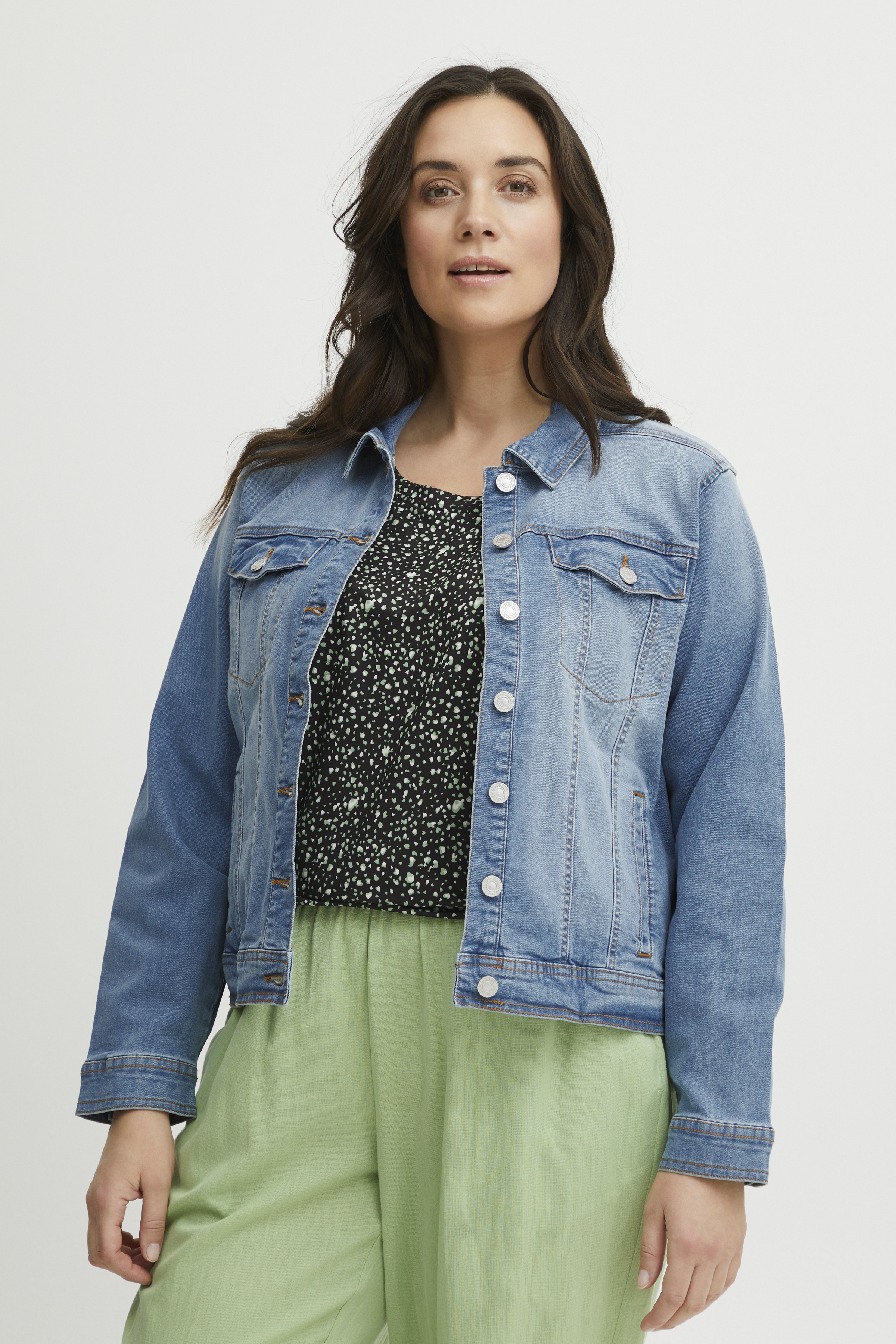 Fransa Plus Size Selection FPCUT Causal jas - Blauw - grootte 42 vor Vrouwen