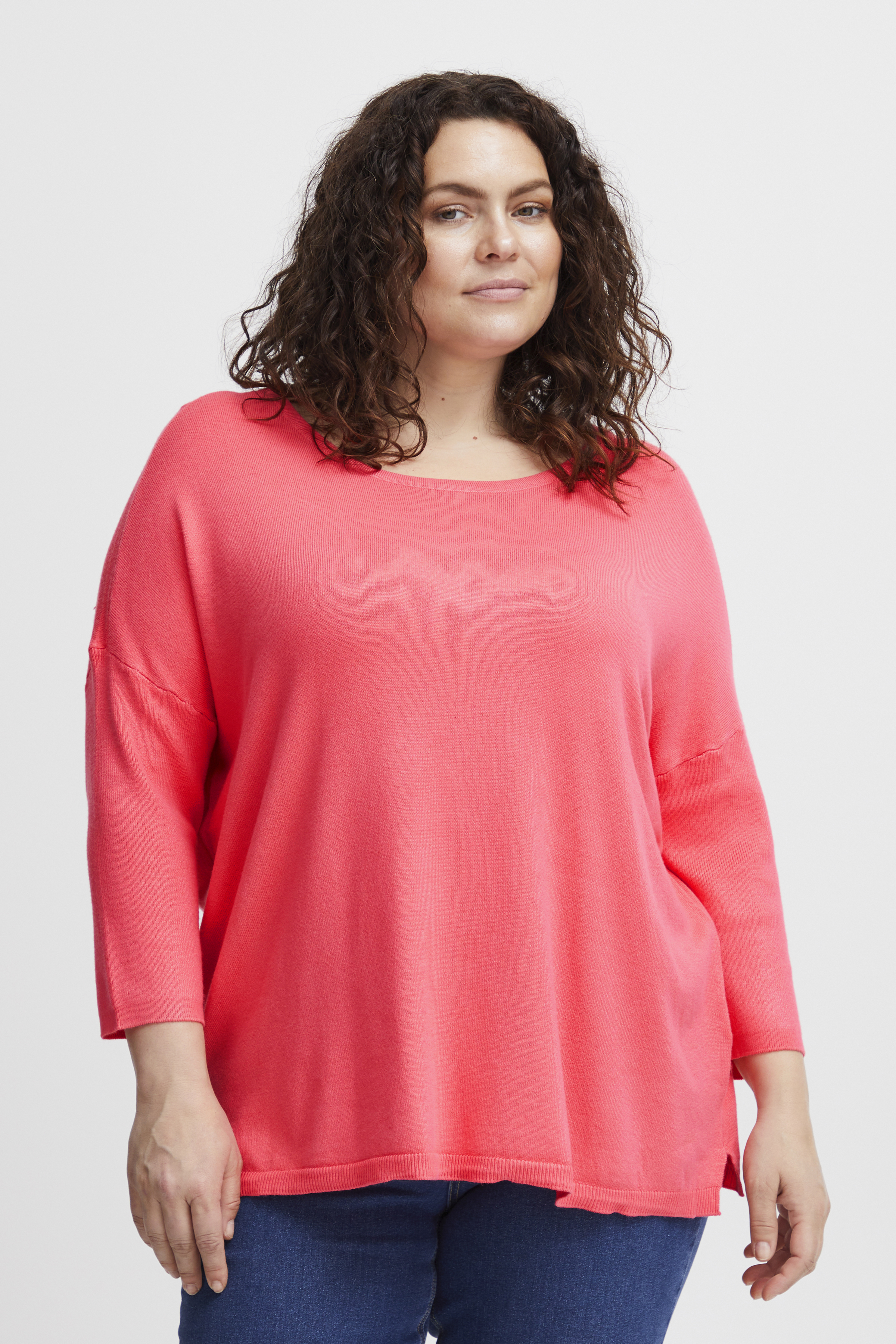 Fransa Plus Size Selection FPBLUME Pullover - Pink - str 50/52 för Dam
