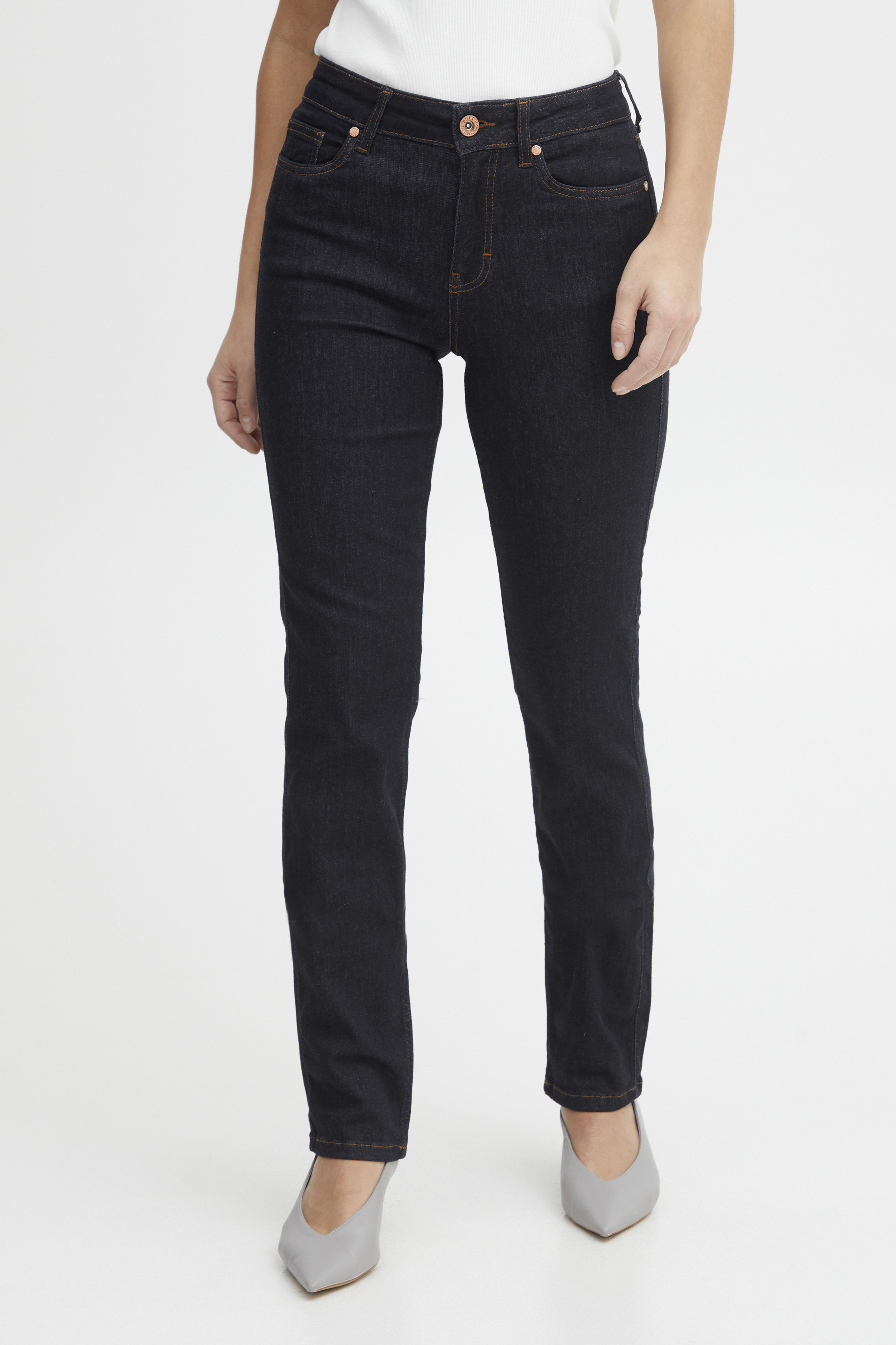 Pulz Jeans PZEMMA HW Jeans medium straight - Blå - str 30/32 för Dam
