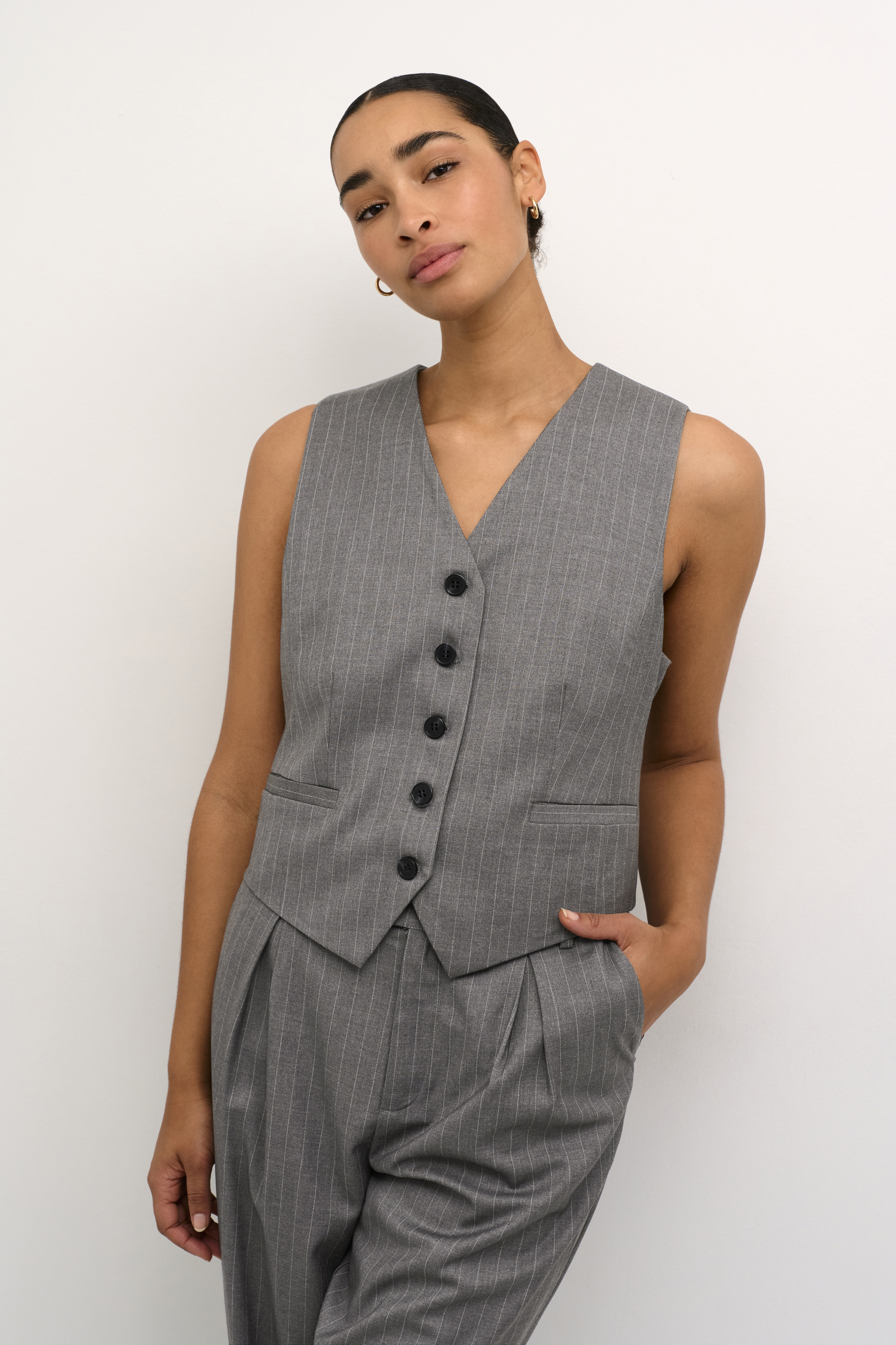 Kaffe KAdori Vest - Grijs - grootte 34 vor Vrouwen