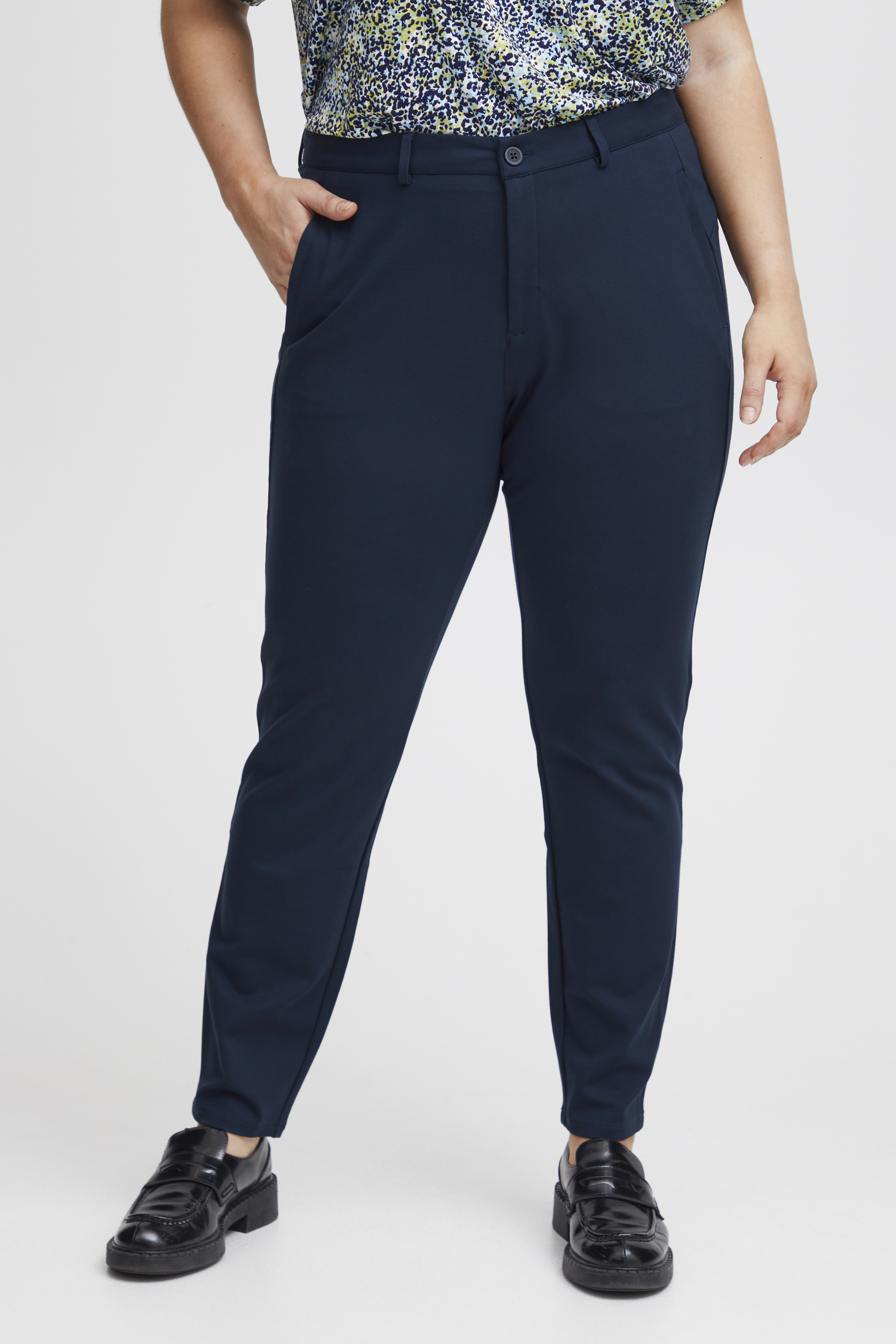Fransa Plus Size Selection FPLANO Byxor - Blå - str 54 för Dam