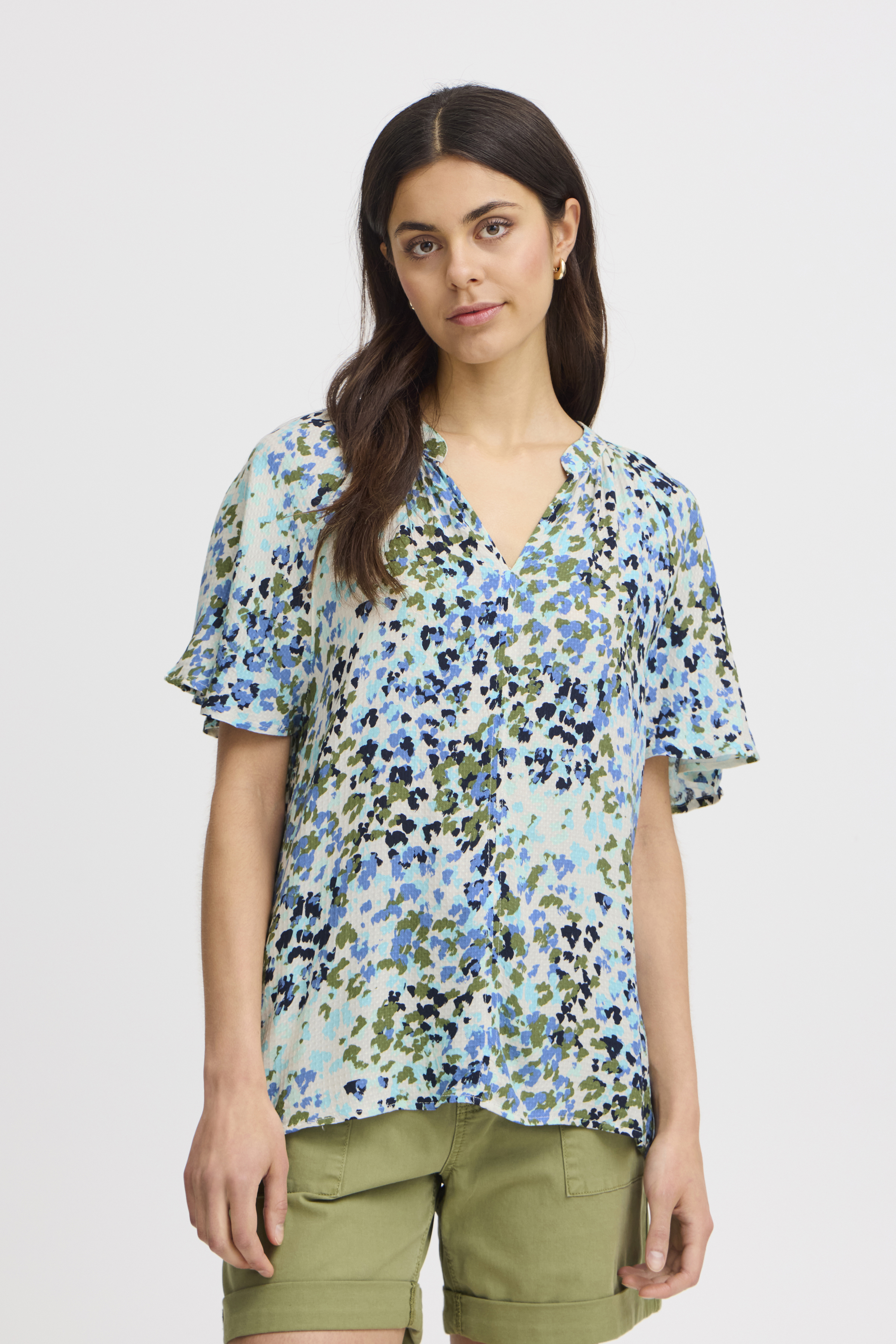 Fransa FROLIVA Blouse - Blauw - grootte XXL vor Vrouwen