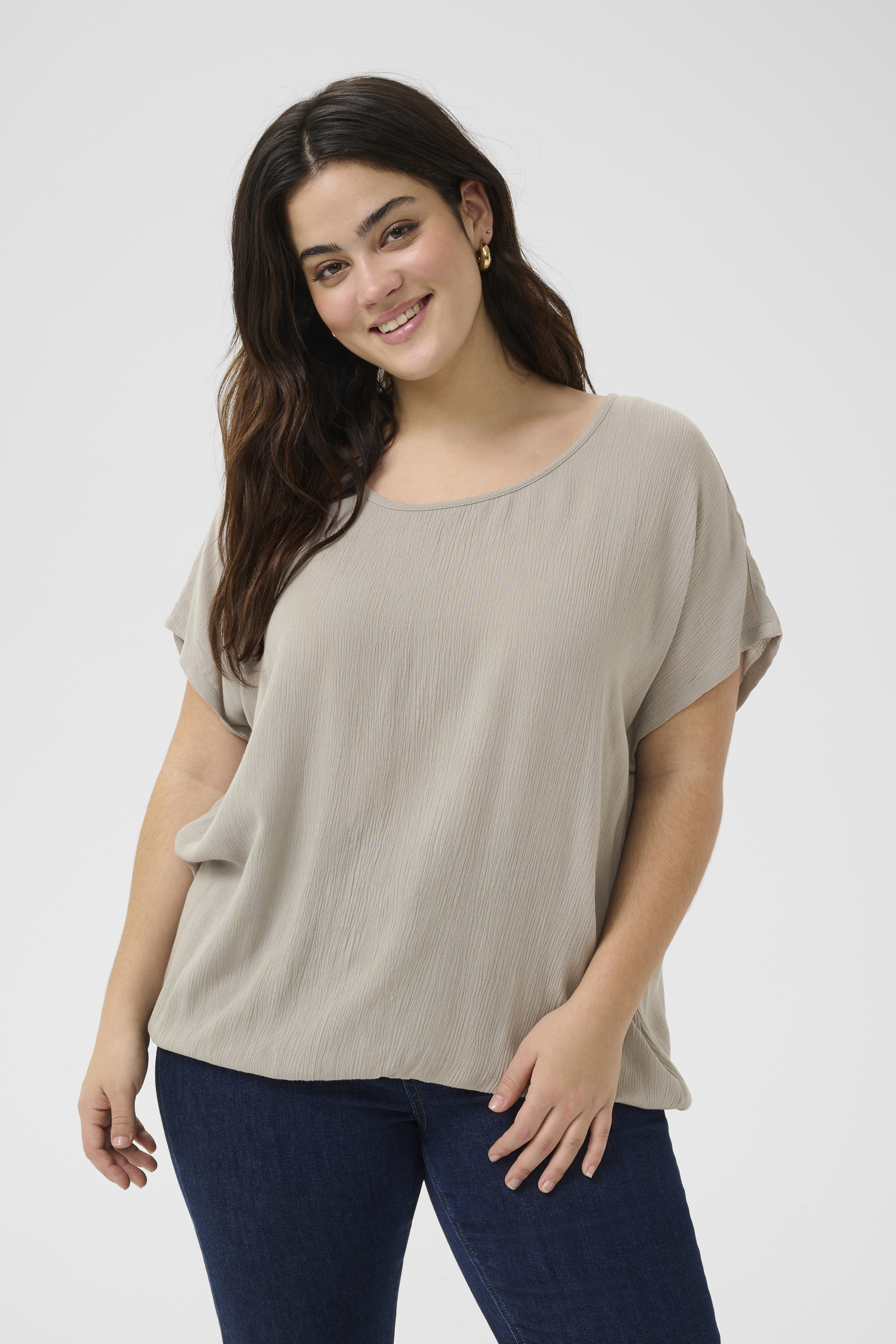 Kaffe Curve KCami Bluse - Grå - Str 44 - Damer