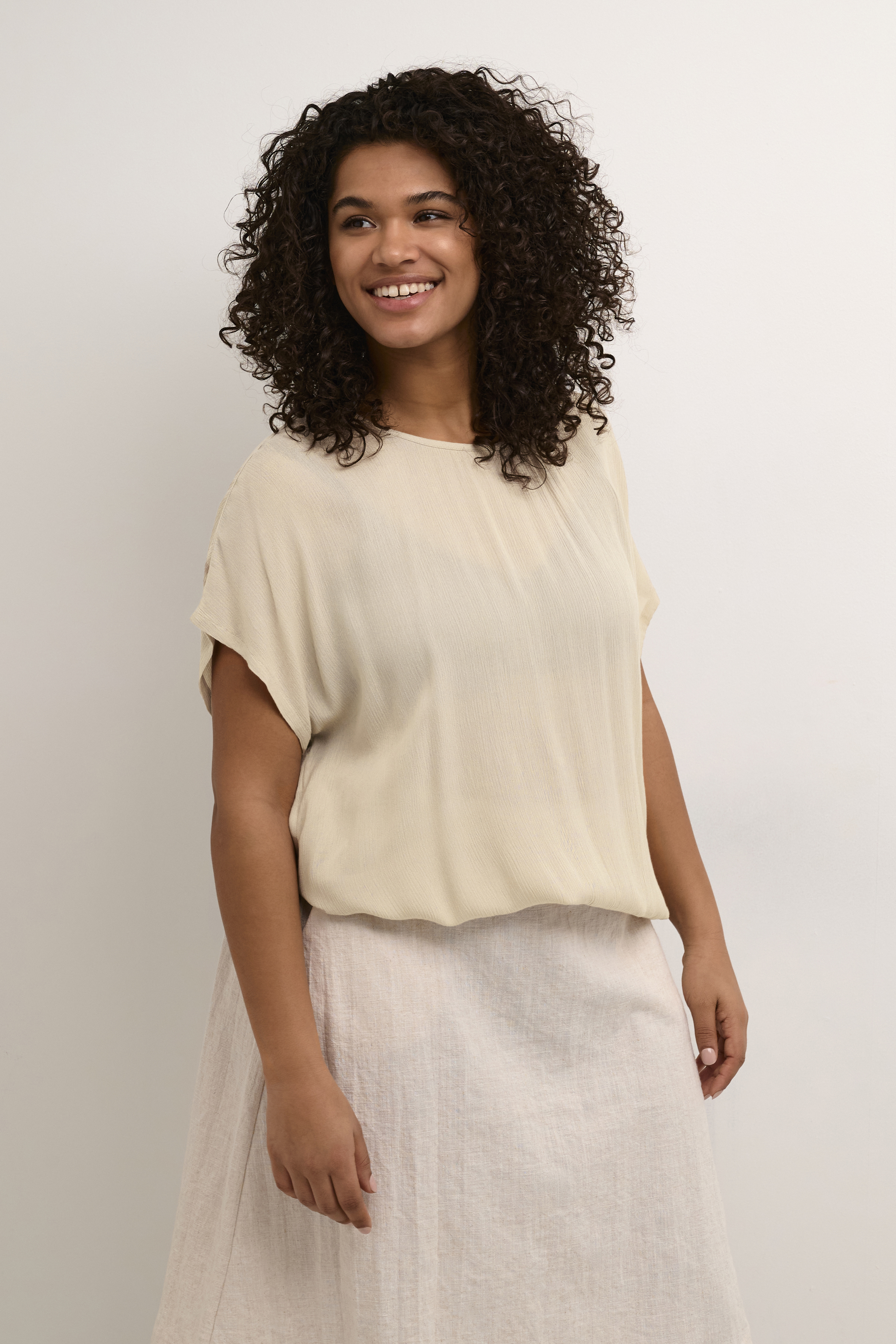 Kaffe Curve KCami Bluse - Grå - Str 42 - Damer
