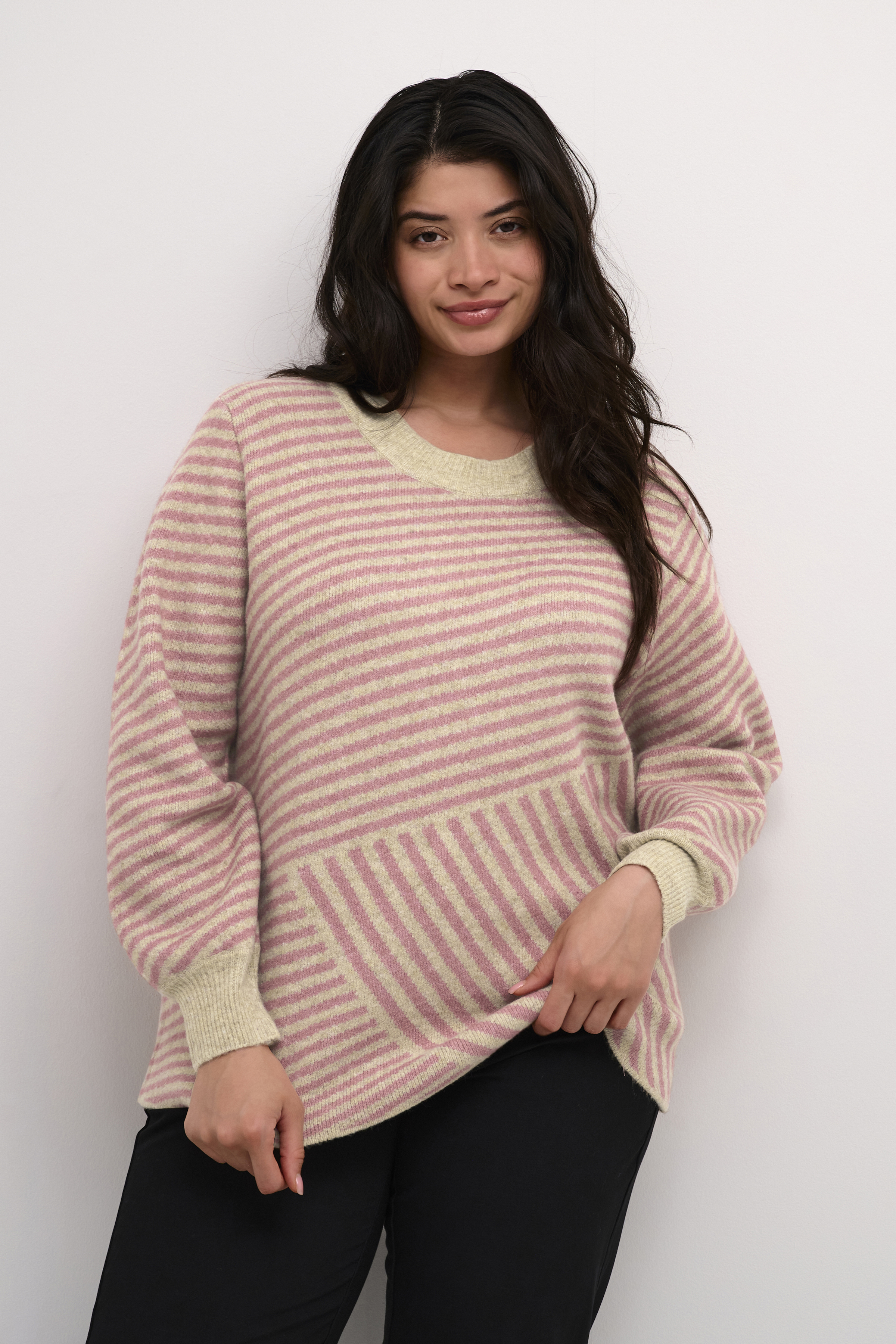 Kaffe Curve KCverina Pullover - Multi color - str L för Dam