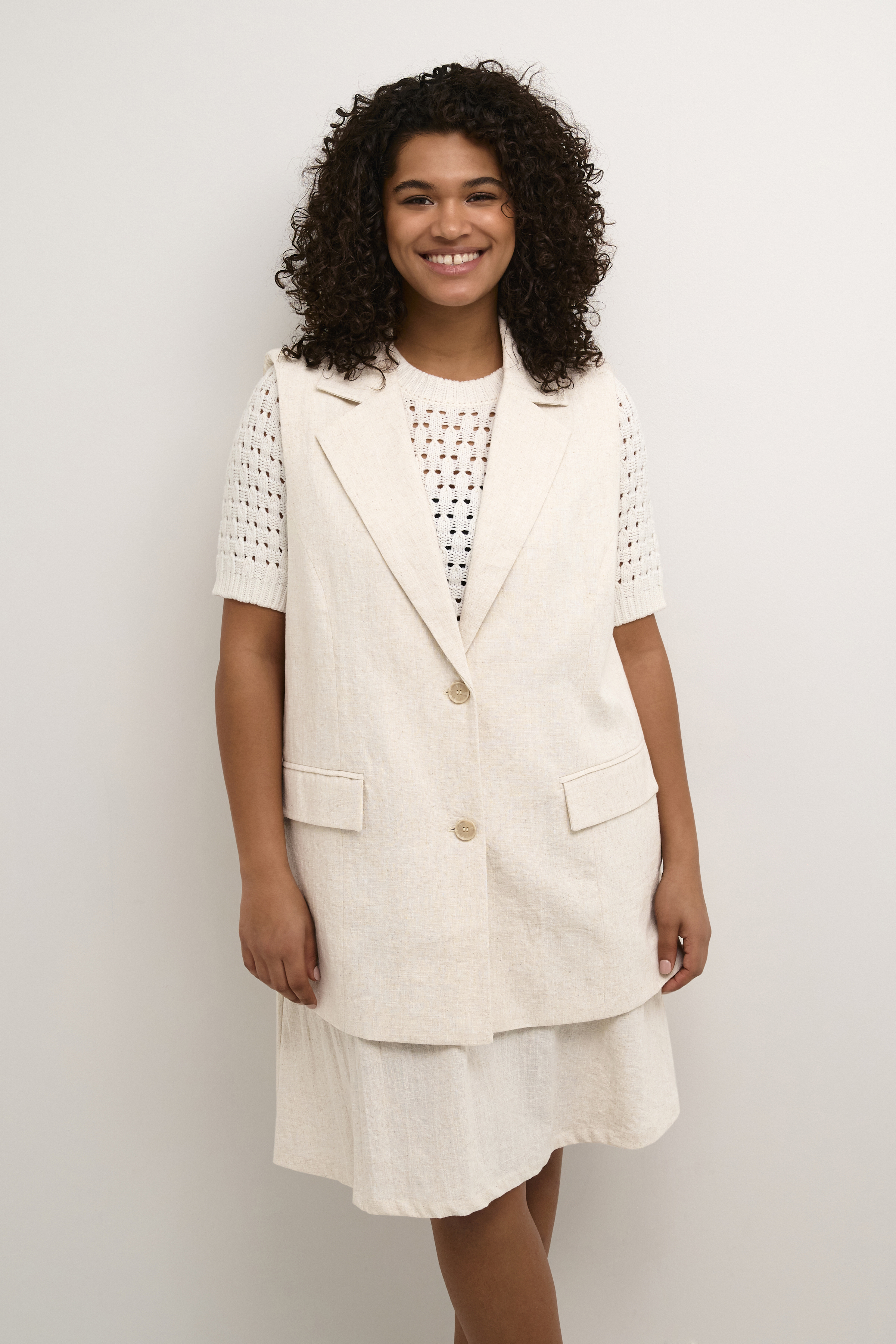 Kaffe Curve KCniella Vest - Grijs - grootte 42 vor Vrouwen