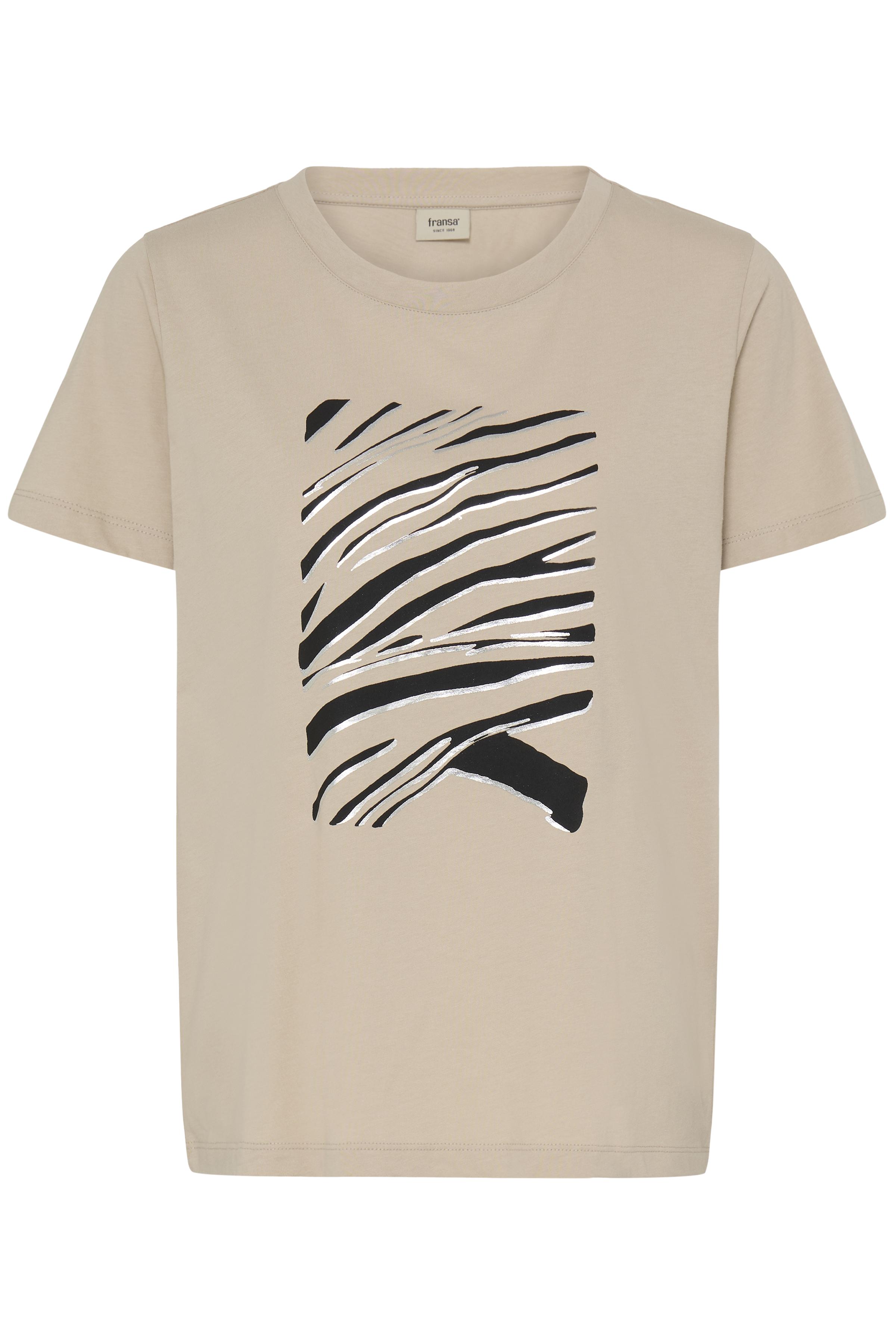 Fransa FRZEBRAS T-shirt - Grå - str S för Dam