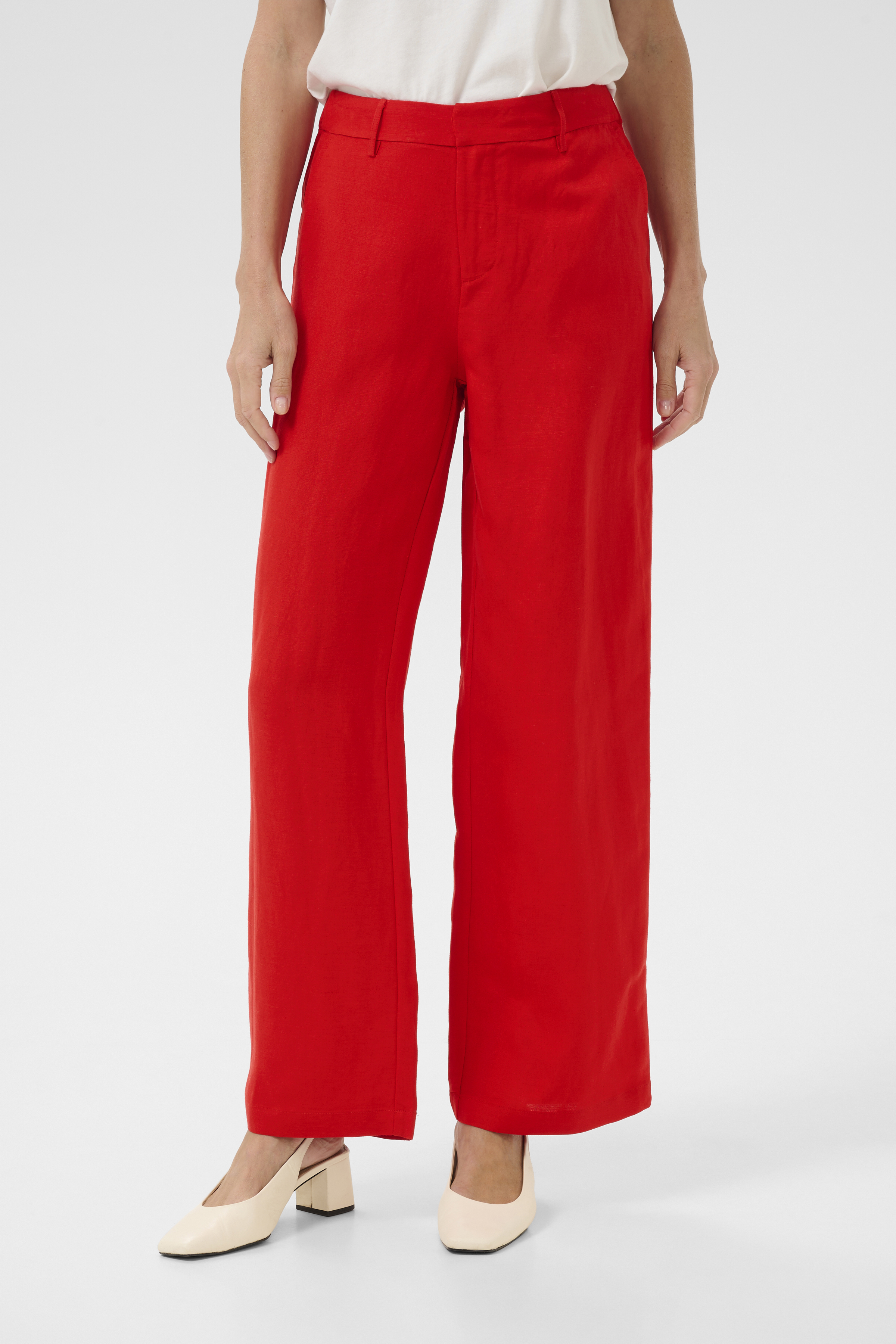 Cream CRLinna Broek - Rood - grootte 34/32 vor Vrouwen