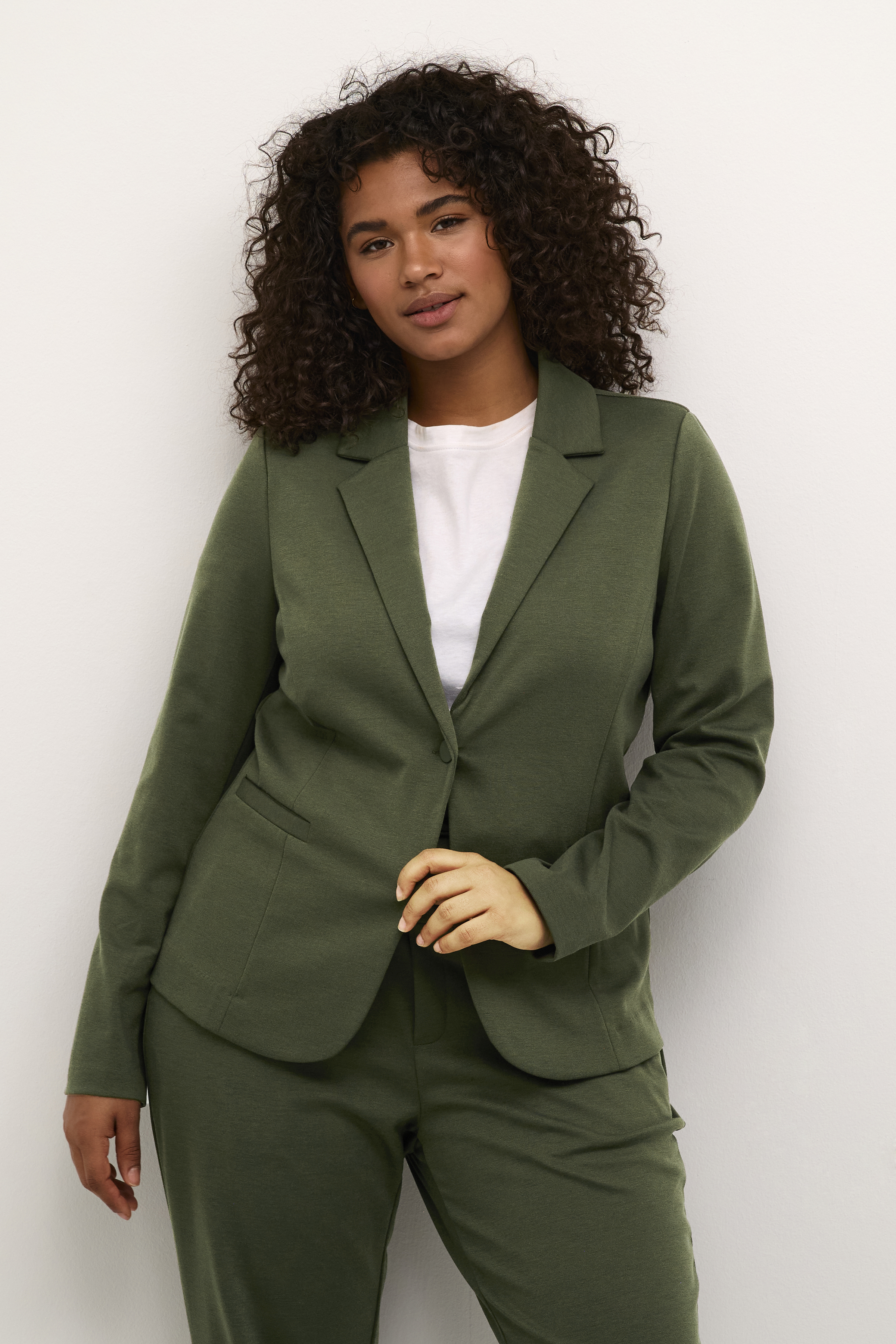 Kaffe Curve KCjenna Blazer - Groente - grootte XL vor Vrouwen