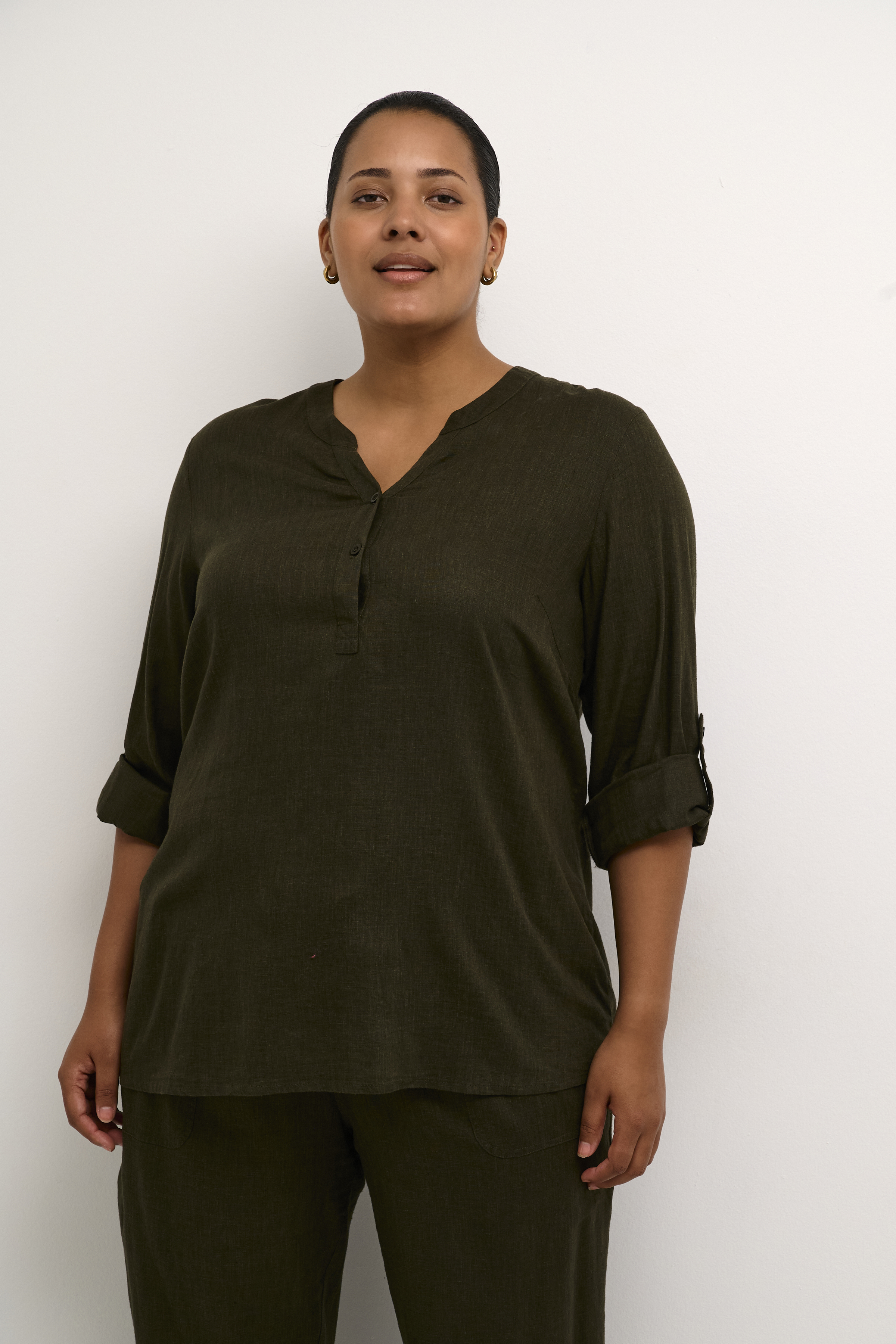 Kaffe Curve KCmille Blouse - Groente - grootte 42 vor Vrouwen