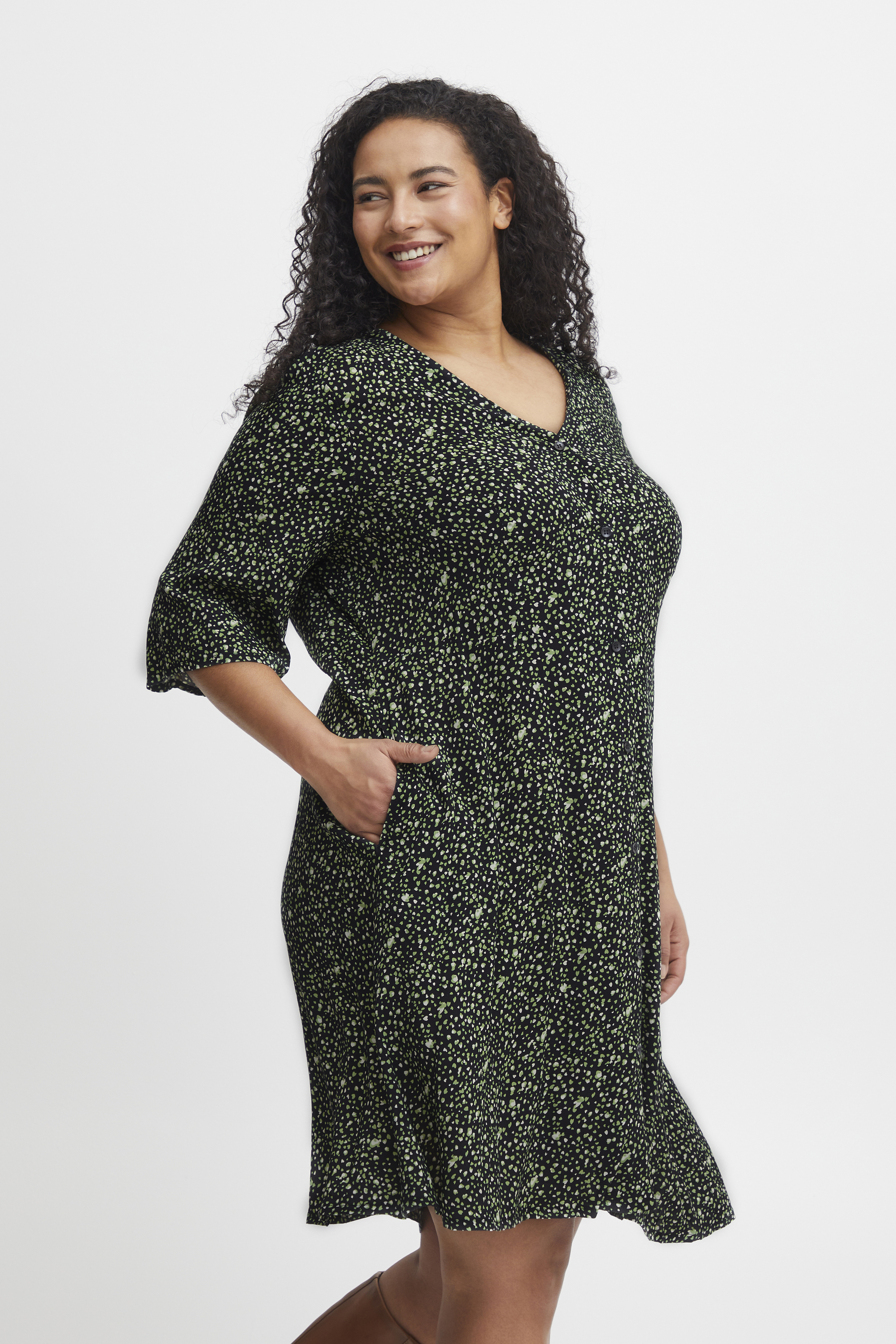 Fransa Plus Size Selection FPELISE Klänning - Grön - str 54 för Dam