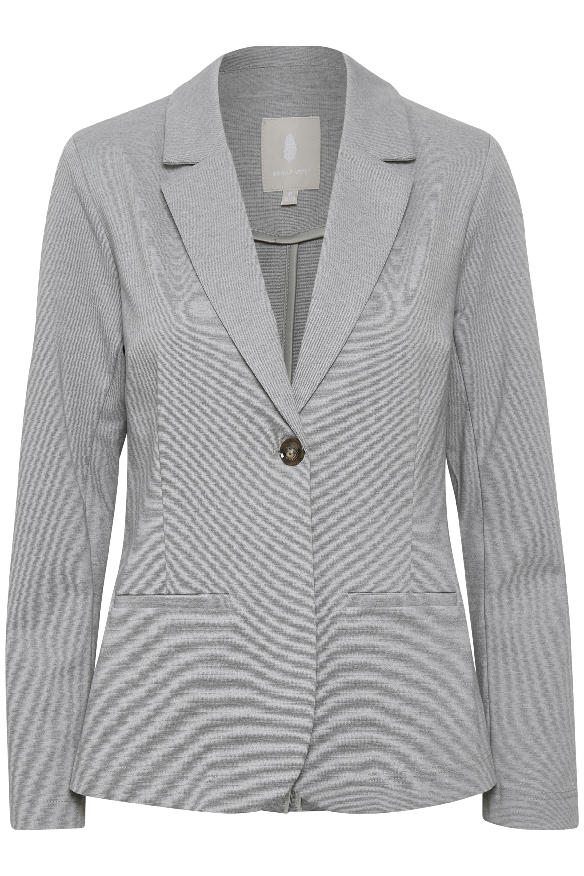 BonA Parte Dame BONA PARTE blazer med revers og knaplukning. Slids bagpå. Knapper forneden i ærmer. Paspolerede stiklommer. Blazeren - Gråmeleret Billede af BonA Parte Dame BONA PARTE blazer med revers og knaplukning. Slids bagpå. Knapper forneden i ærmer. Paspolerede stiklommer. Blazeren - Gråmeleret