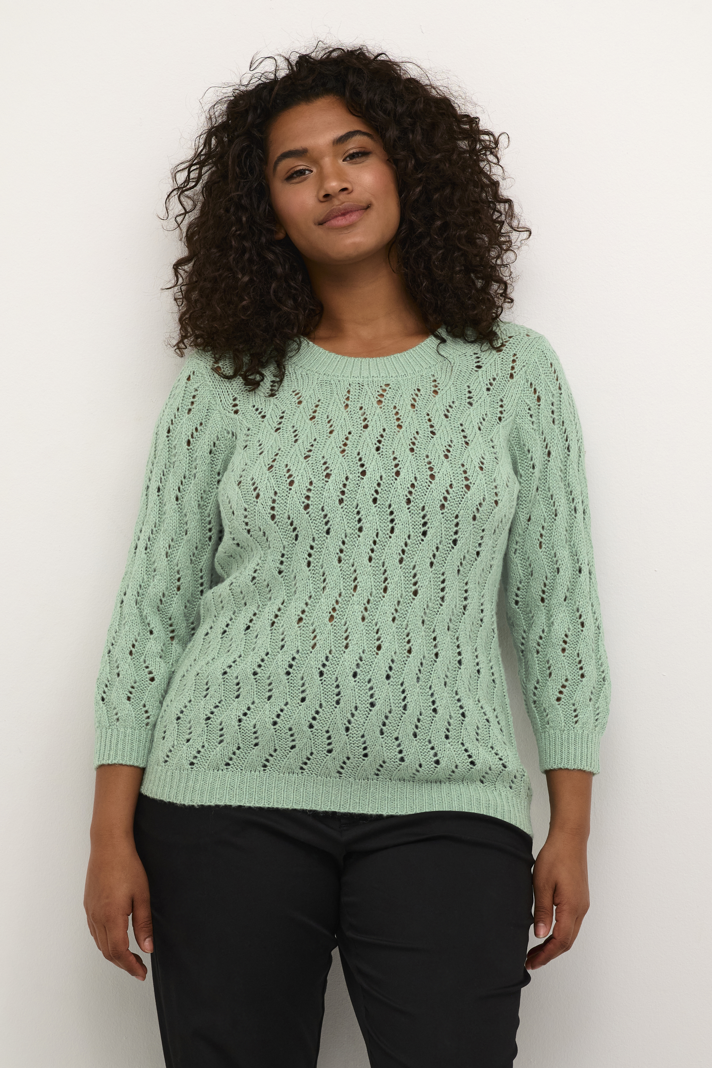 Kaffe Curve KClana Pullover - Groente - grootte S vor Vrouwen