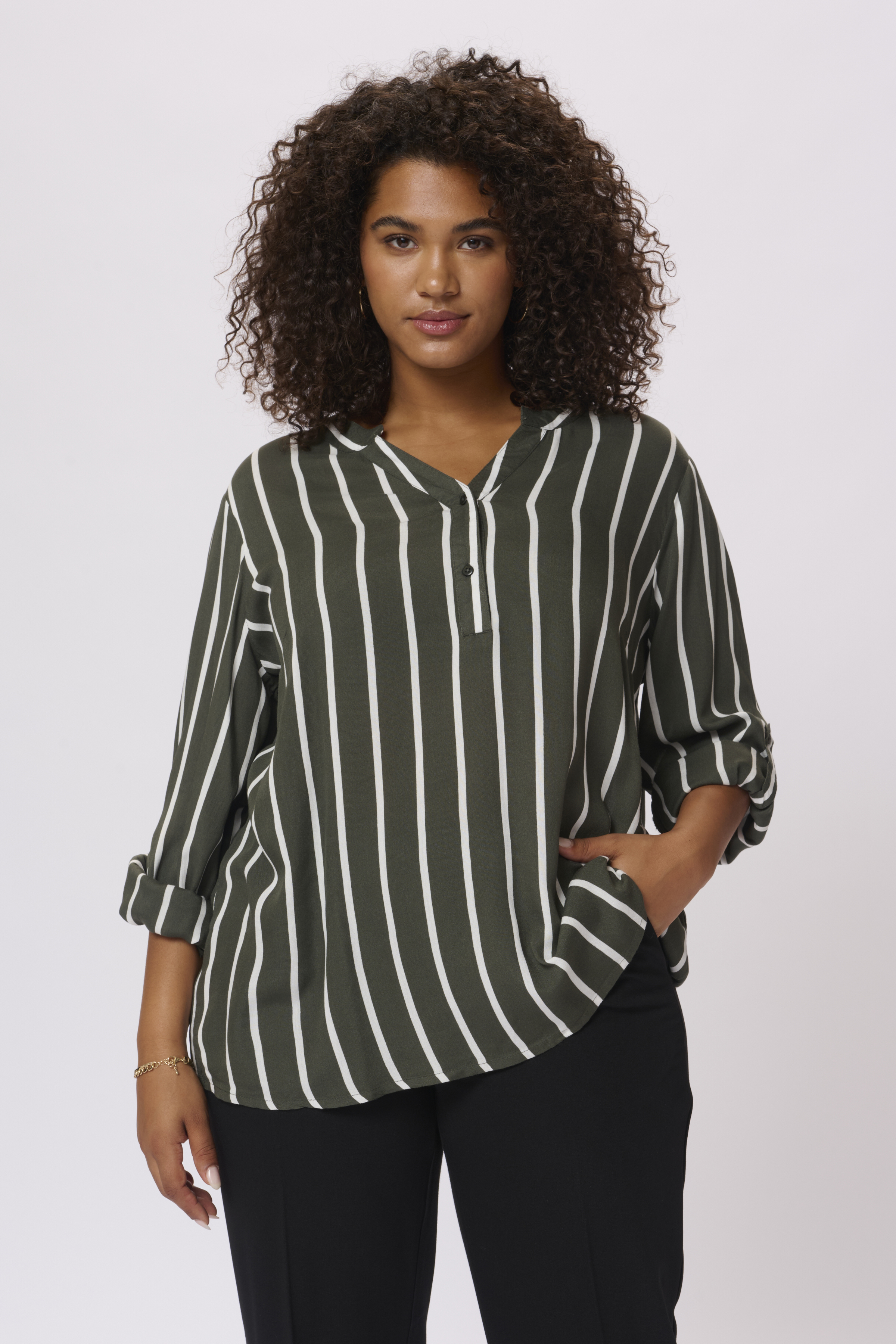 Kaffe Curve KCsida Bluse - Grøn - Str 54 - Damer