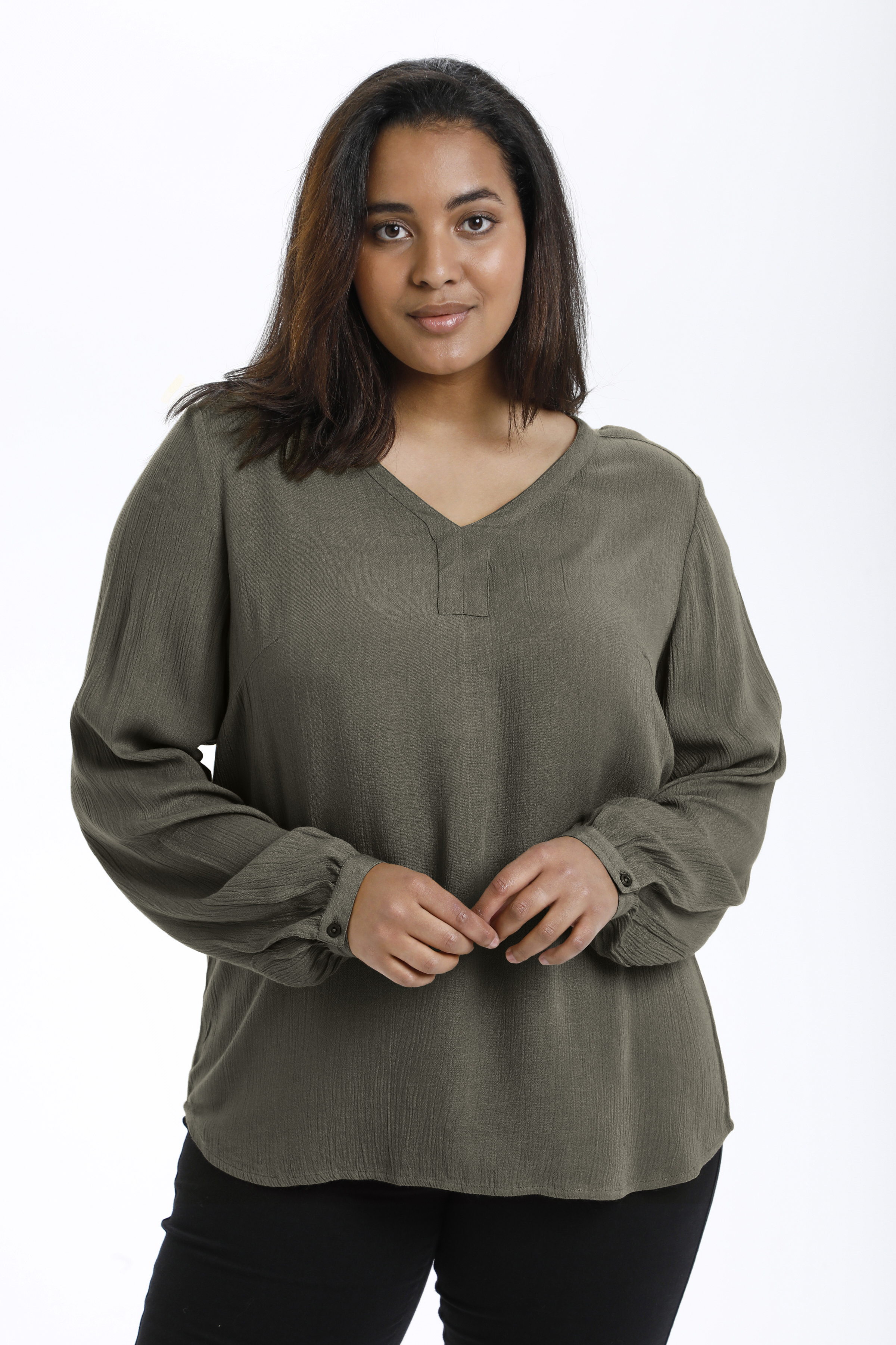 Kaffe Curve KCami Bluse - Grøn - Str 50 - Damer