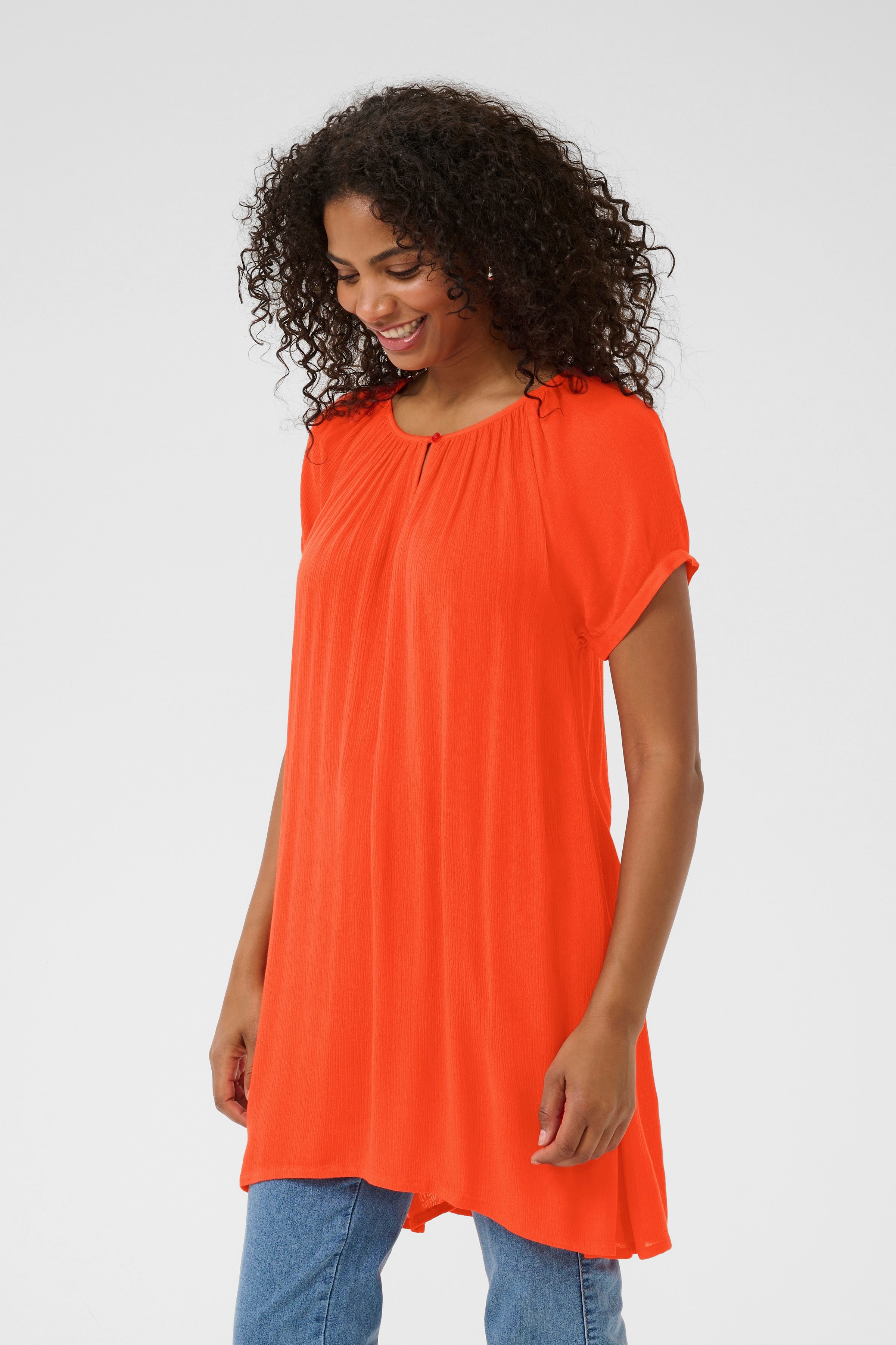 Kaffe Amber Tuniek - Rood - grootte 34 vor Vrouwen