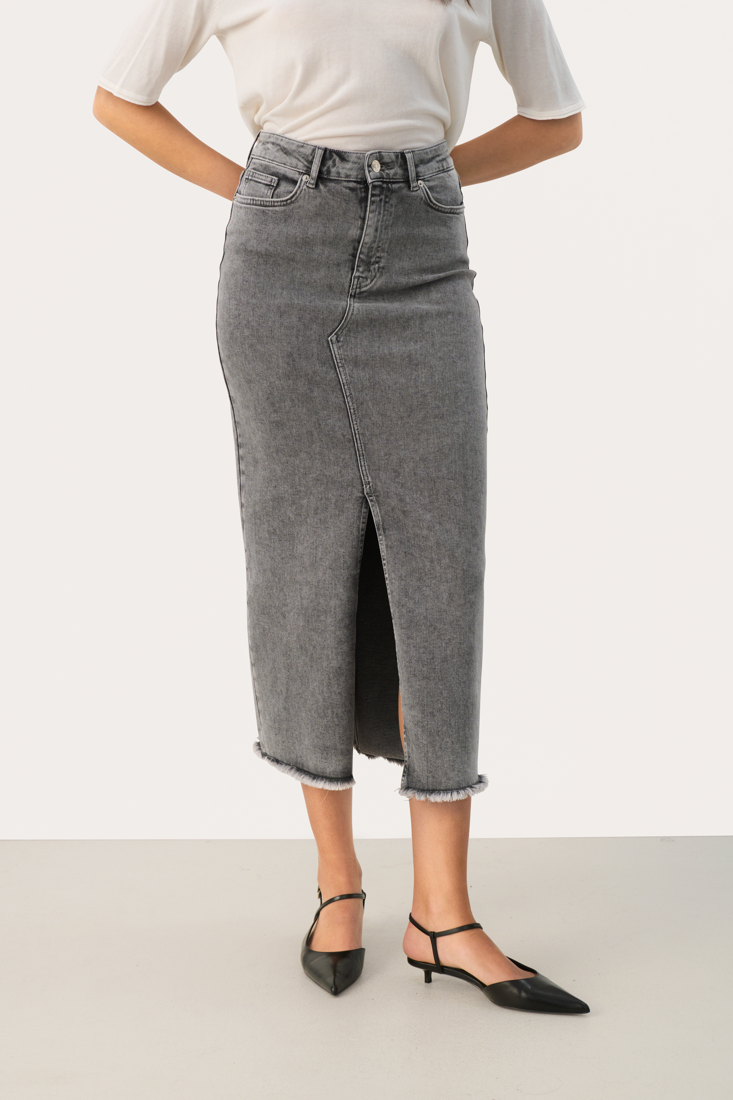 Part Two JasminPW Rok - Grijs - grootte 40 vor Vrouwen