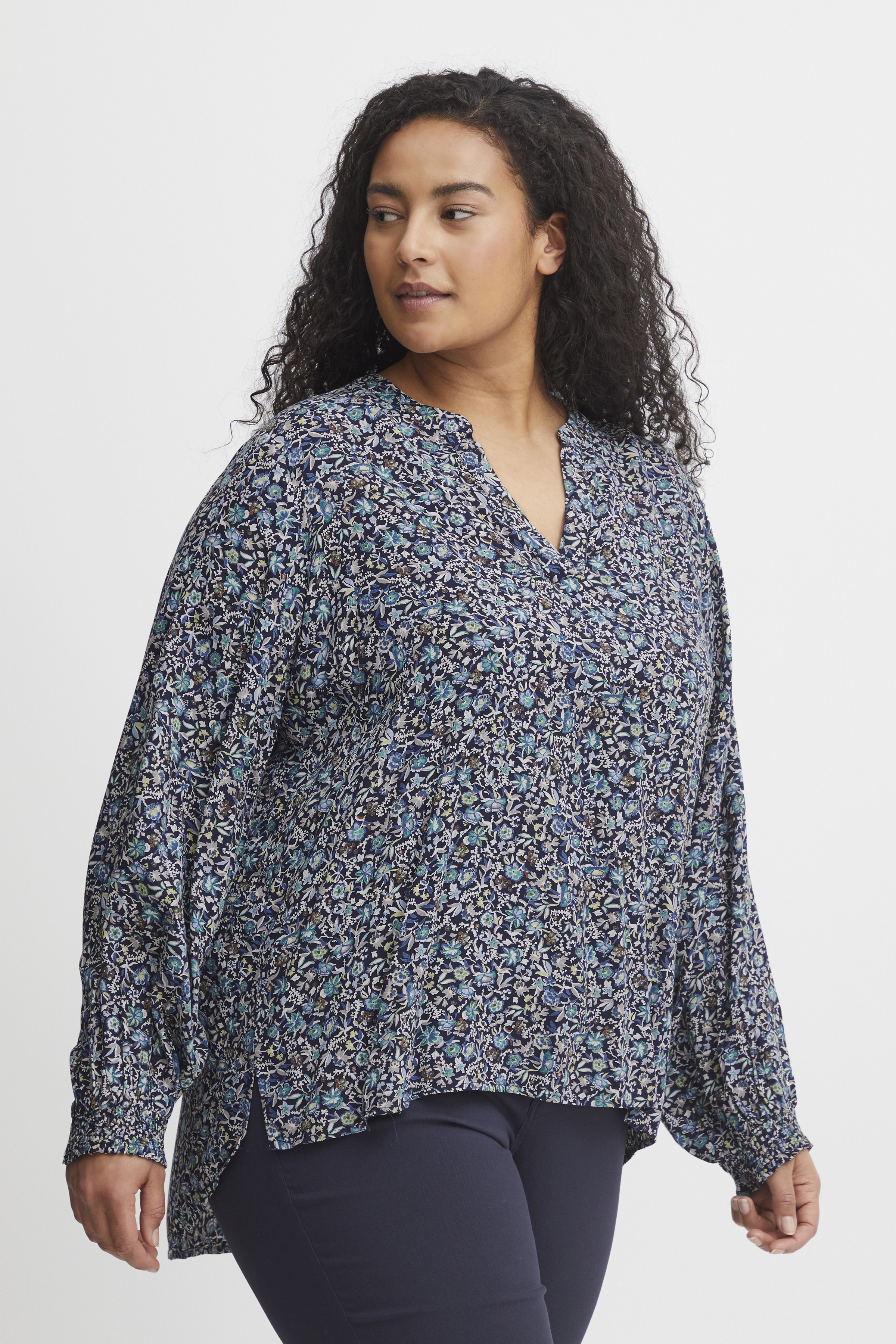 Fransa Plus Size Selection FPSILJA Bluse i størrelse 42 i Grøn til Damer