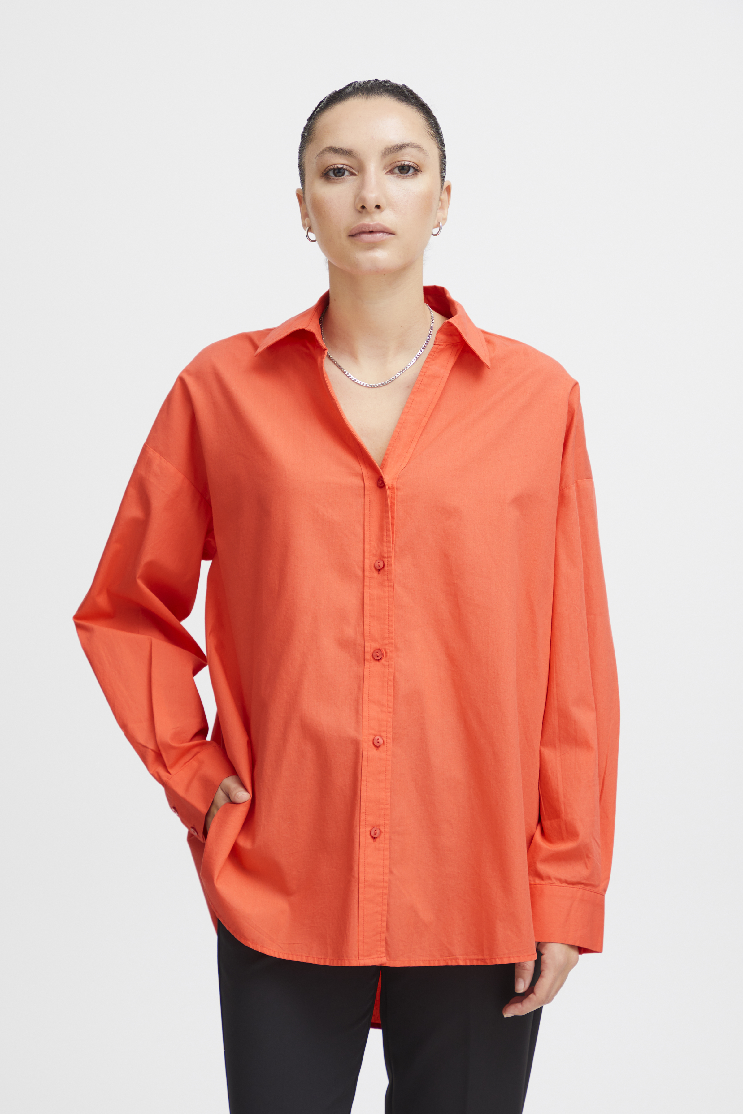 Ichi IHESTAMA Overhemd - Rood - grootte 34 vor Vrouwen