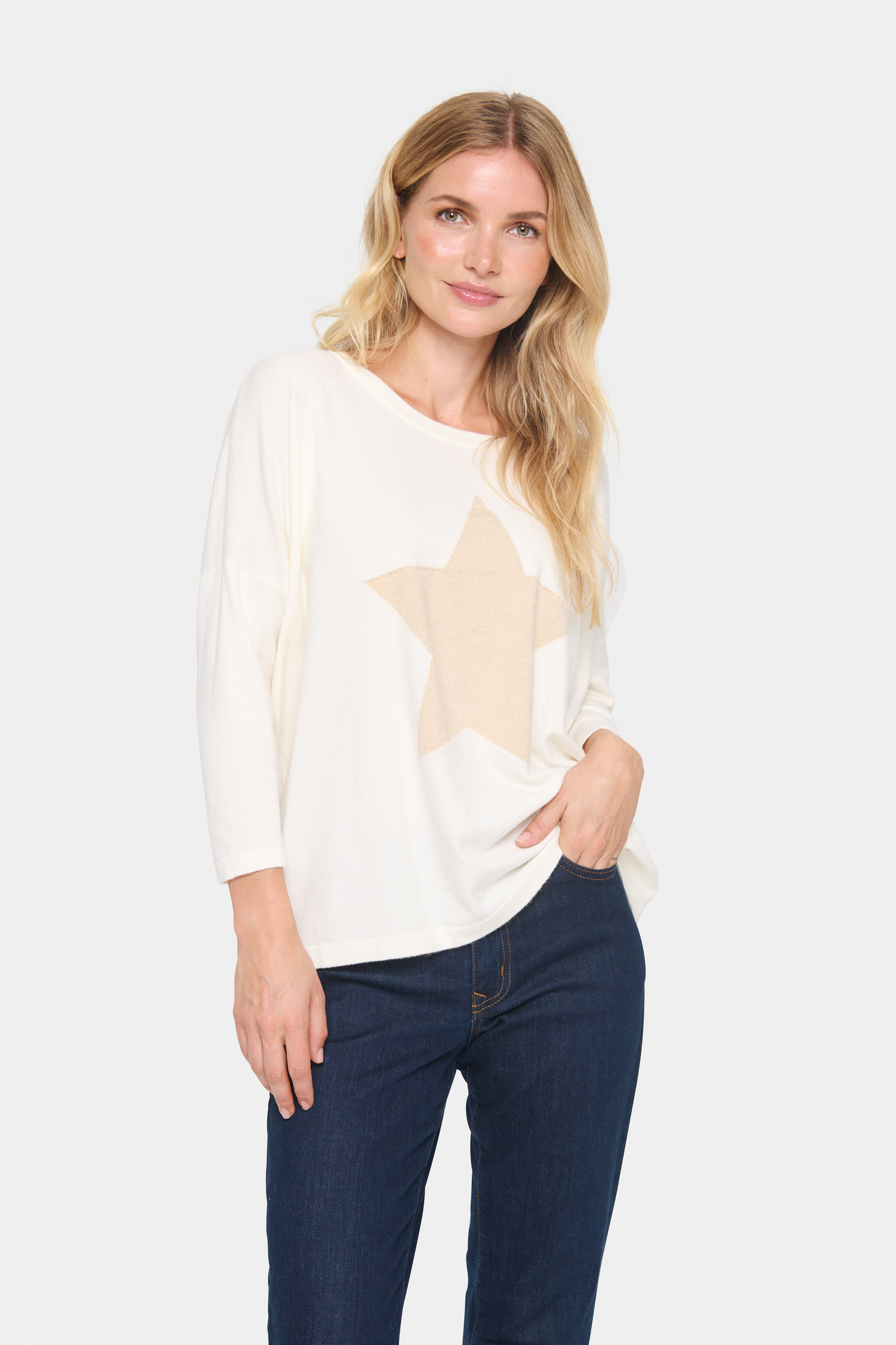 Saint Tropez BariaSZ Pullover - Wit - grootte M vor Vrouwen