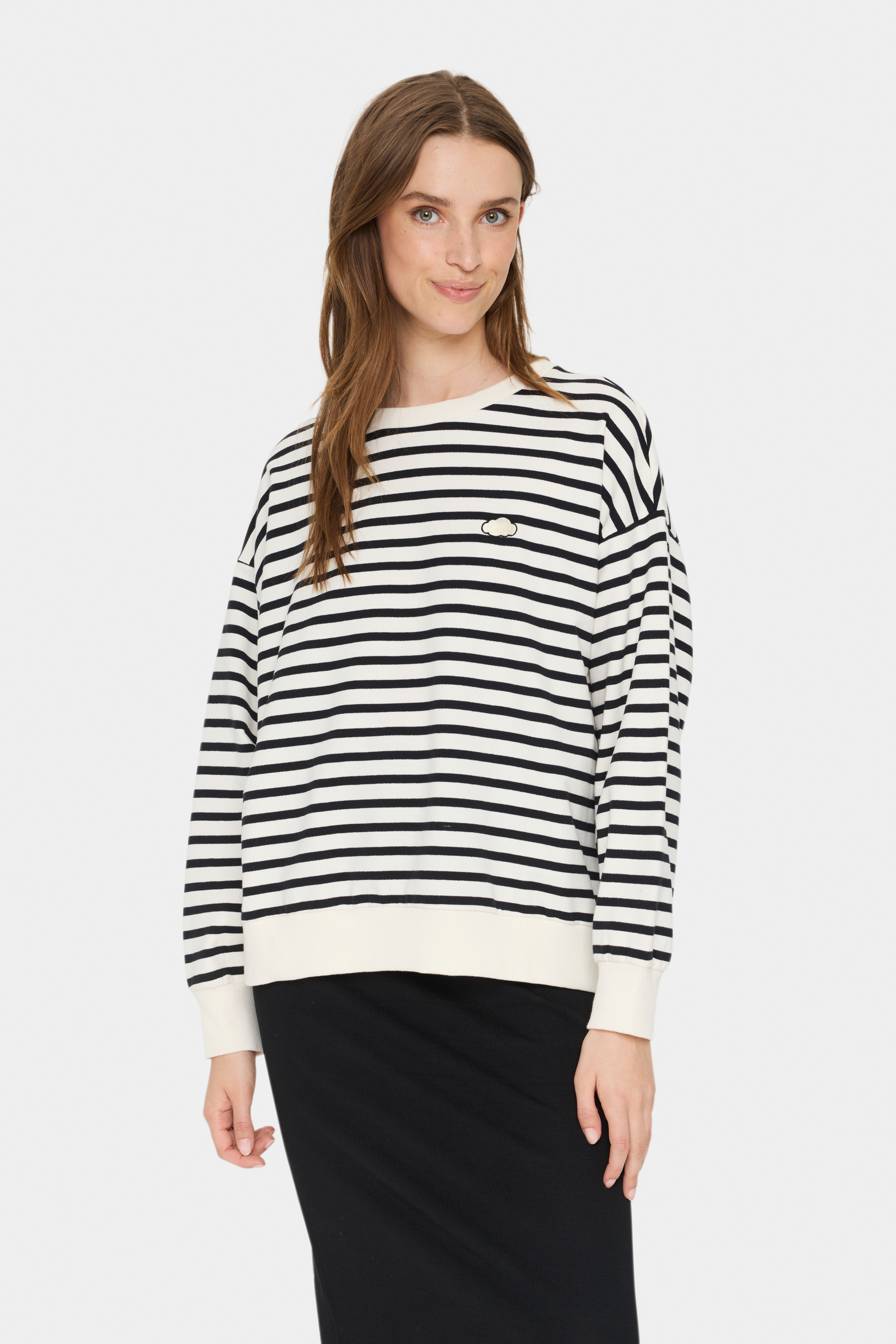 Saint Tropez GilaSZ Sweatshirt - Vit - str S för Dam