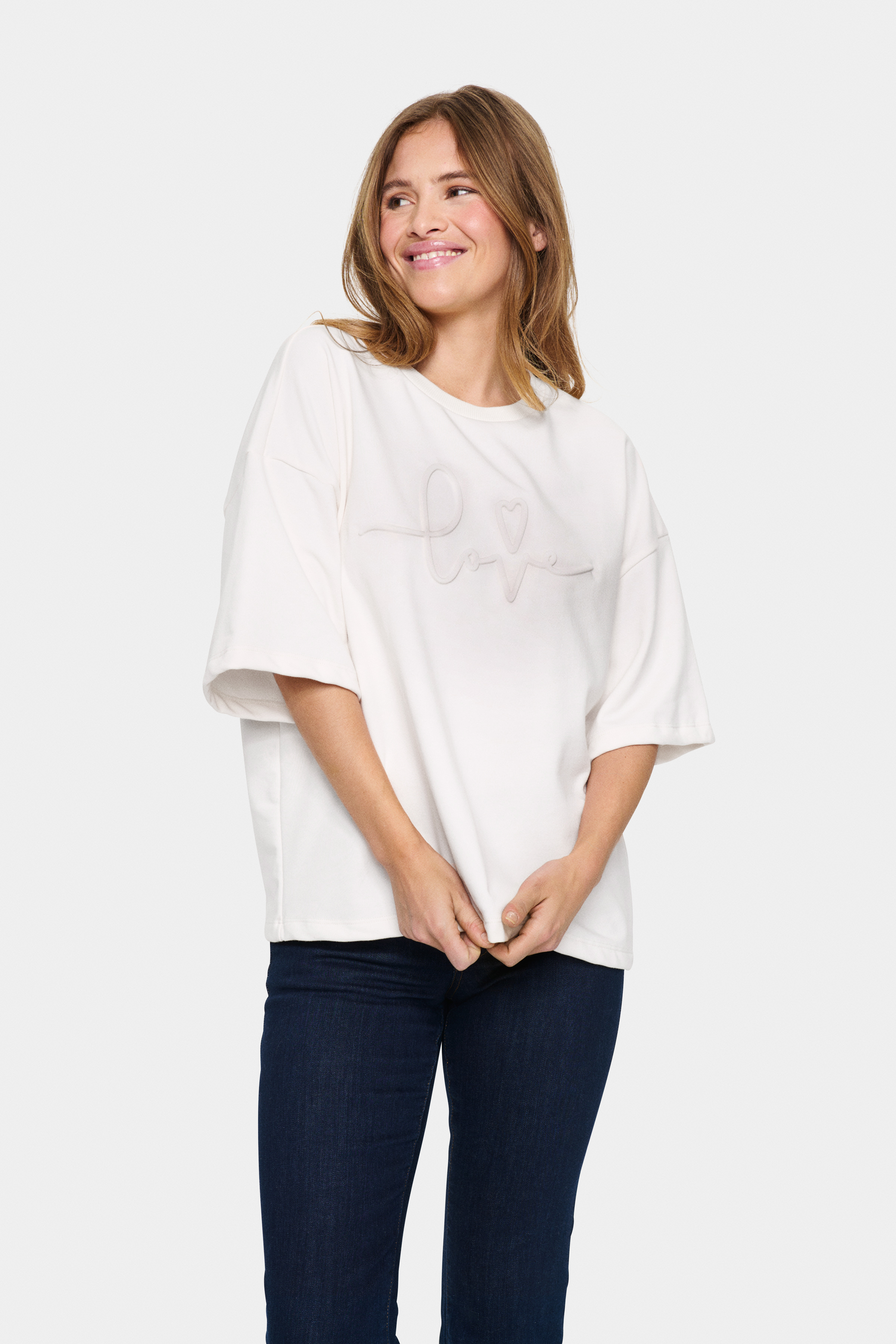 Saint Tropez JanekeSZ Sweatshirt - Vit - str L för Dam