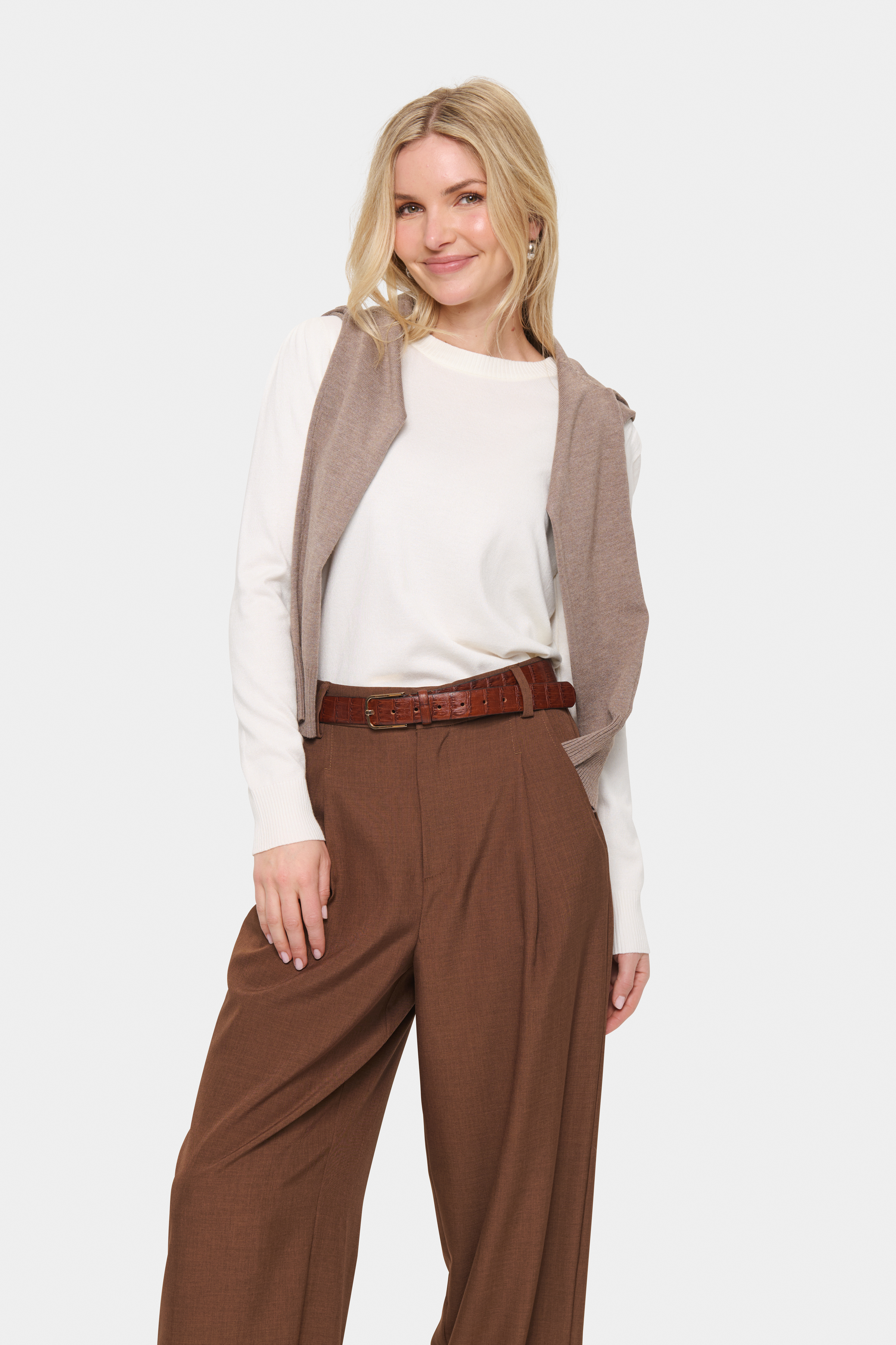 Saint Tropez MilaSZ Pullover - Vit - str L för Dam