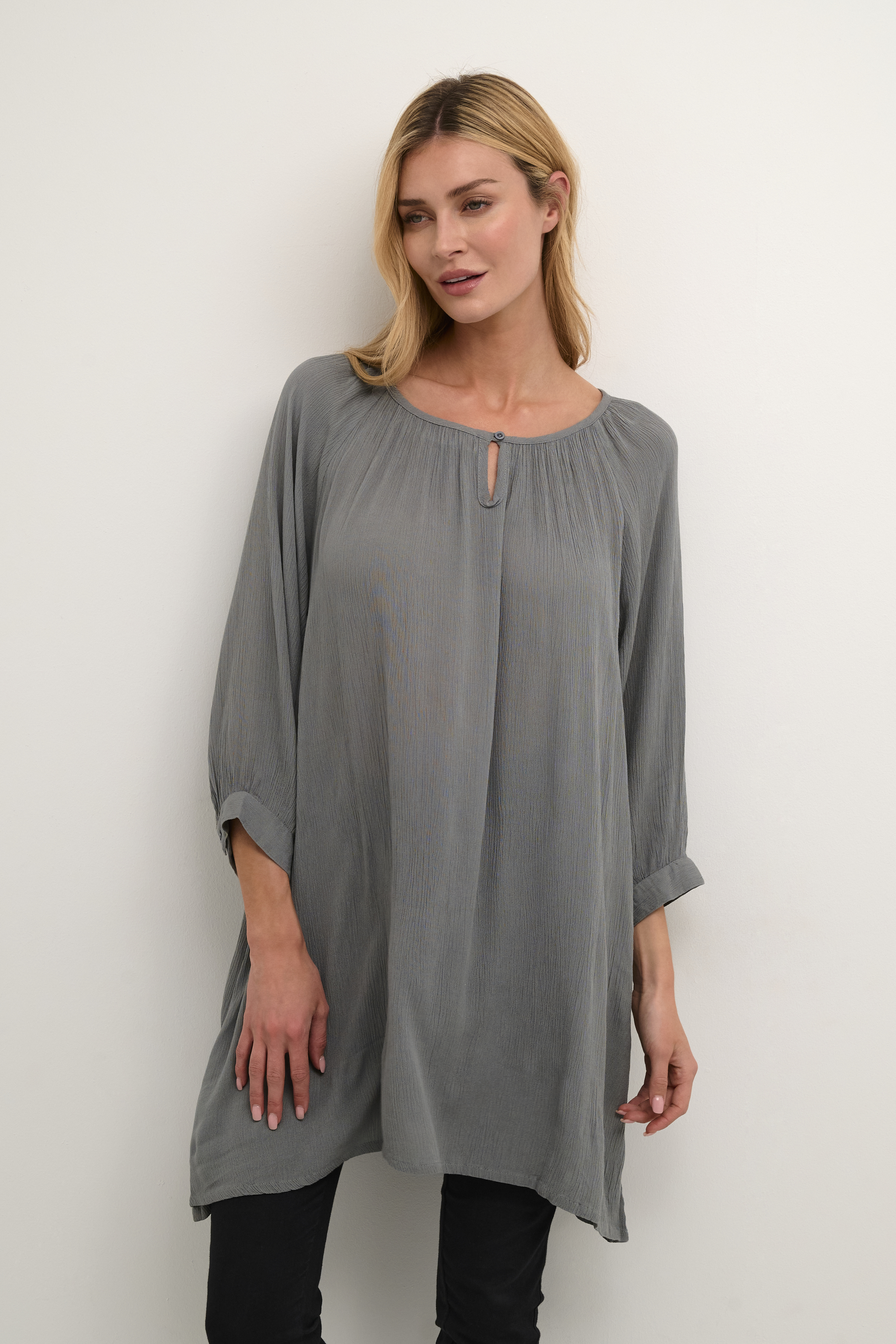 Kaffe Amber Tuniek - Grijs - grootte 34 vor Vrouwen