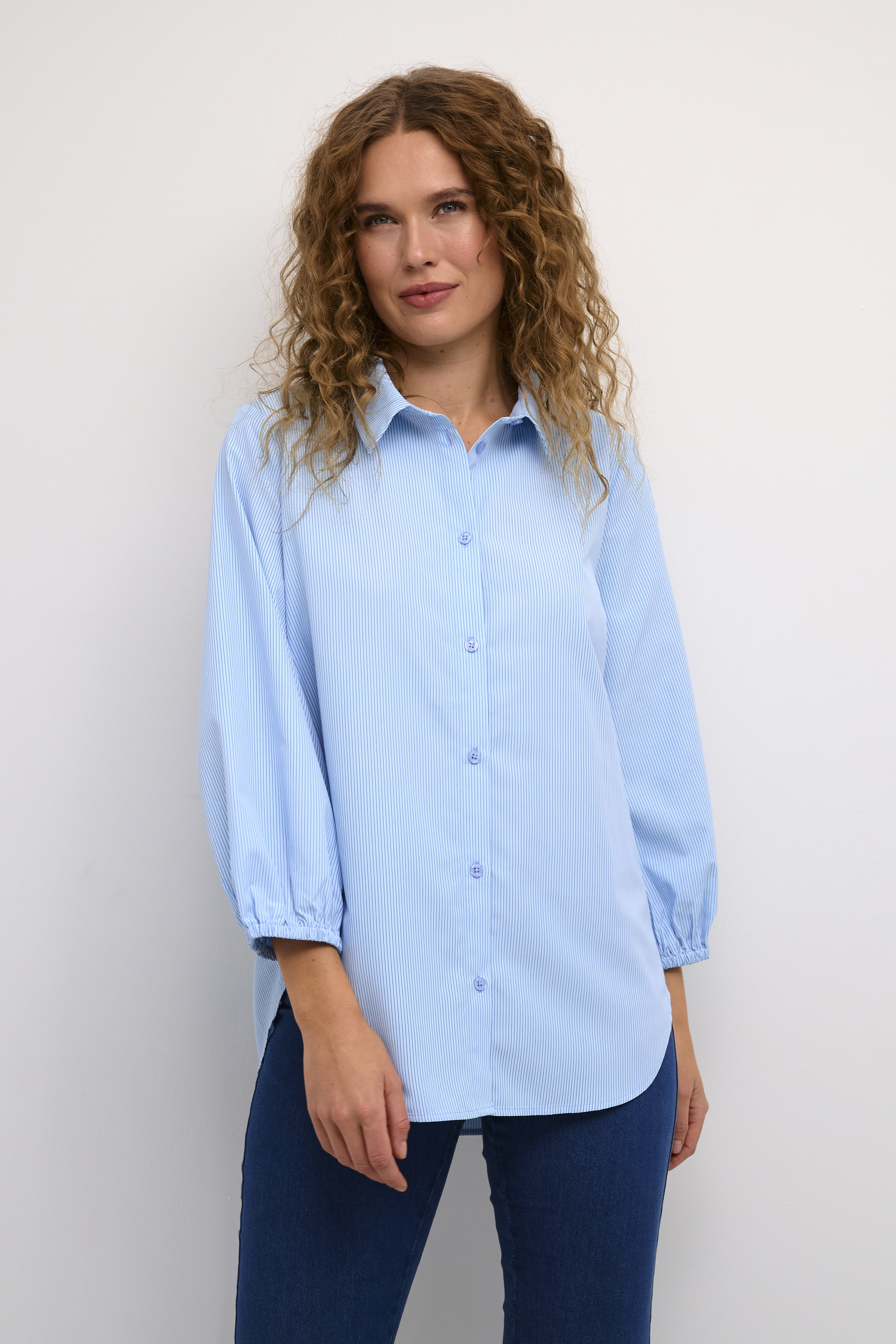 Kaffe KAromana Overhemd - Blauw - grootte 38 vor Vrouwen