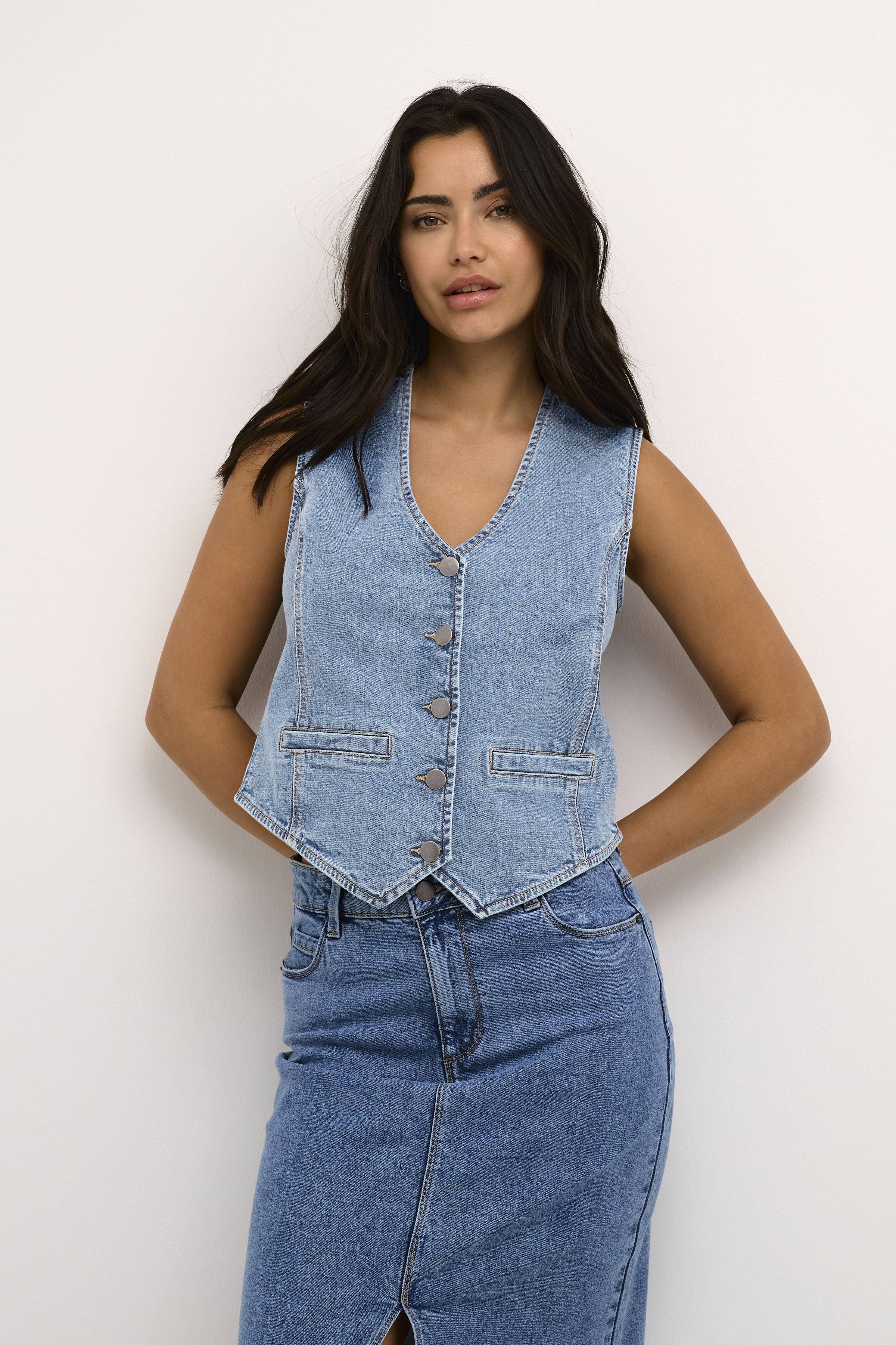Kaffe KAbabeth Vest - Blauw - grootte 42 vor Vrouwen