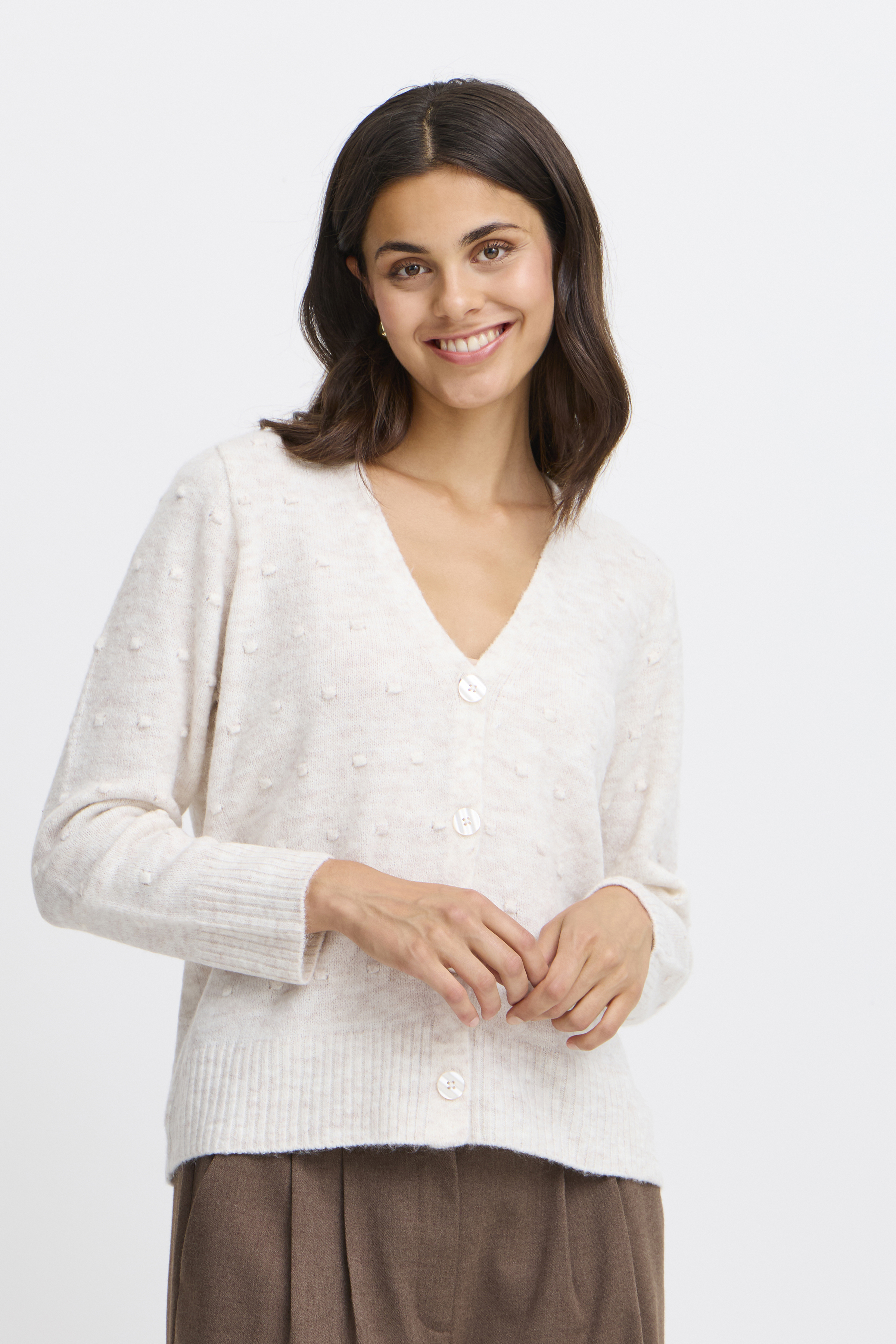 Fransa FRELISE Cardigan - Nature - str M för Dam