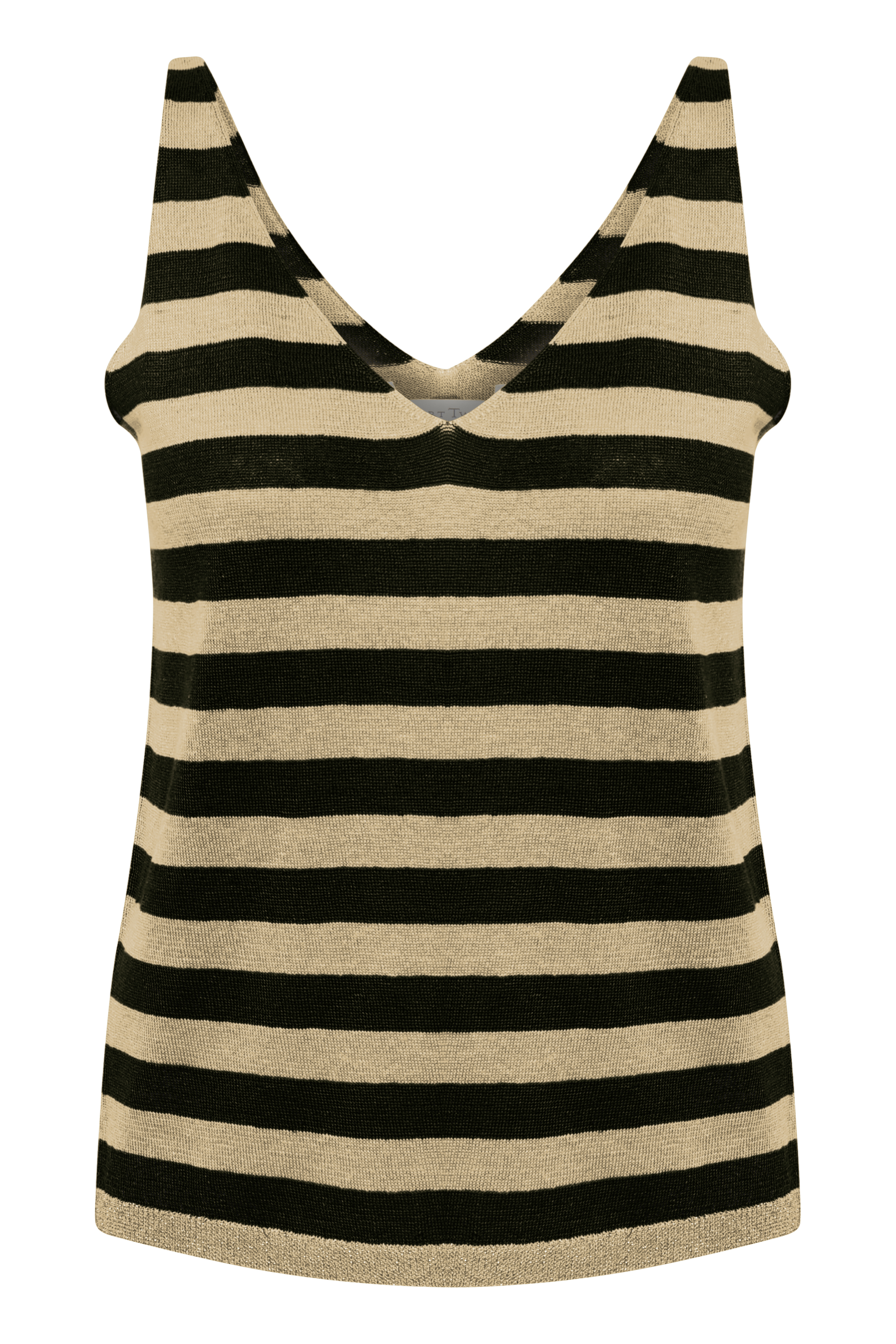 Part Two sweatere strik – Part Two Dame Strikpullover Linen Stripe, Black til dame Guld - Pashion.dk