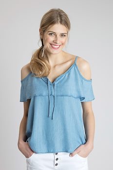 Lys denimblå