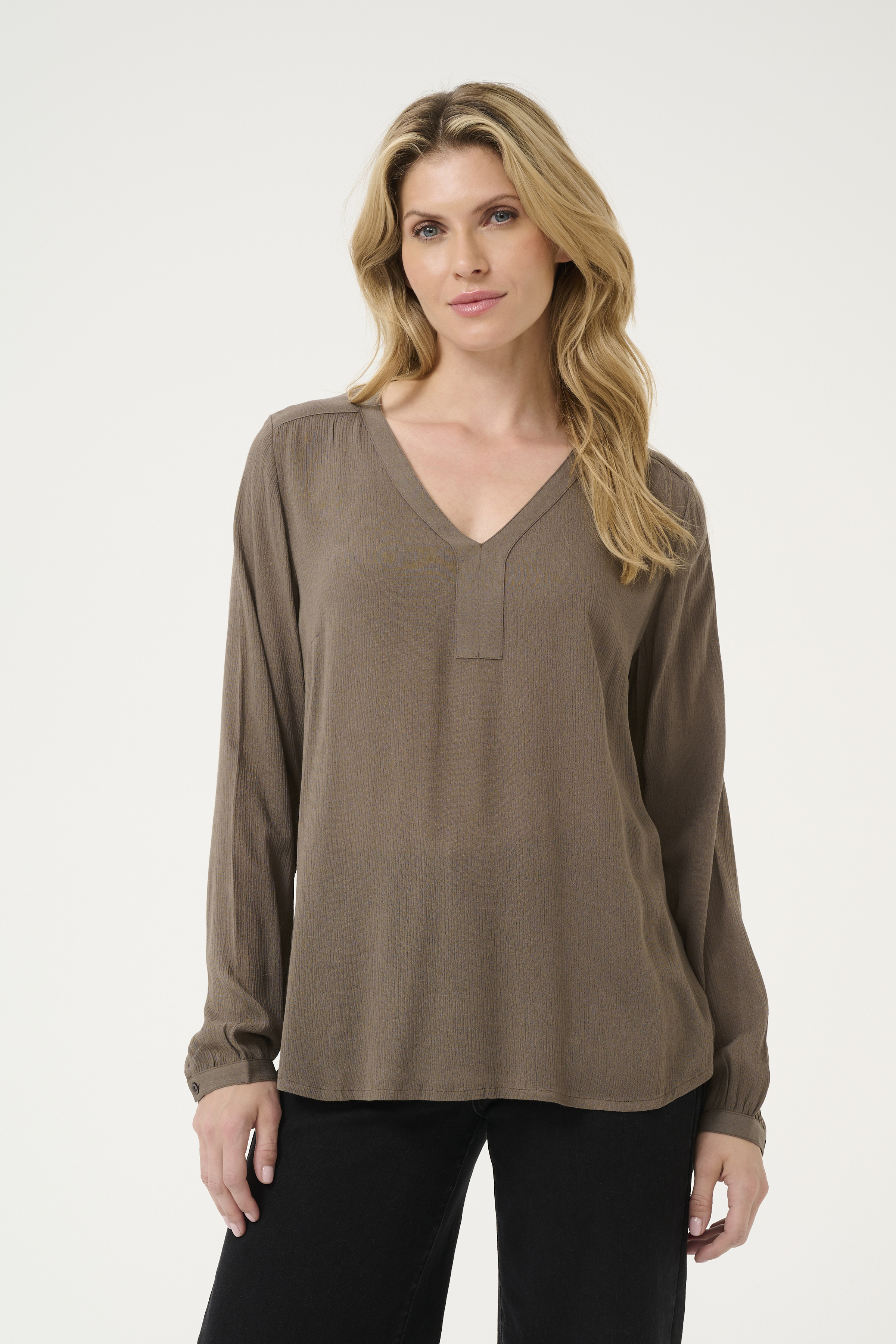 Kaffe Amber Blus - Brown - str 38 för Dam
